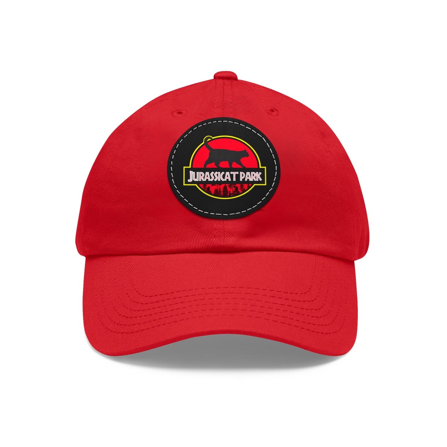 Jurassicat Park - Dad Hat with Leather Patch (Round)