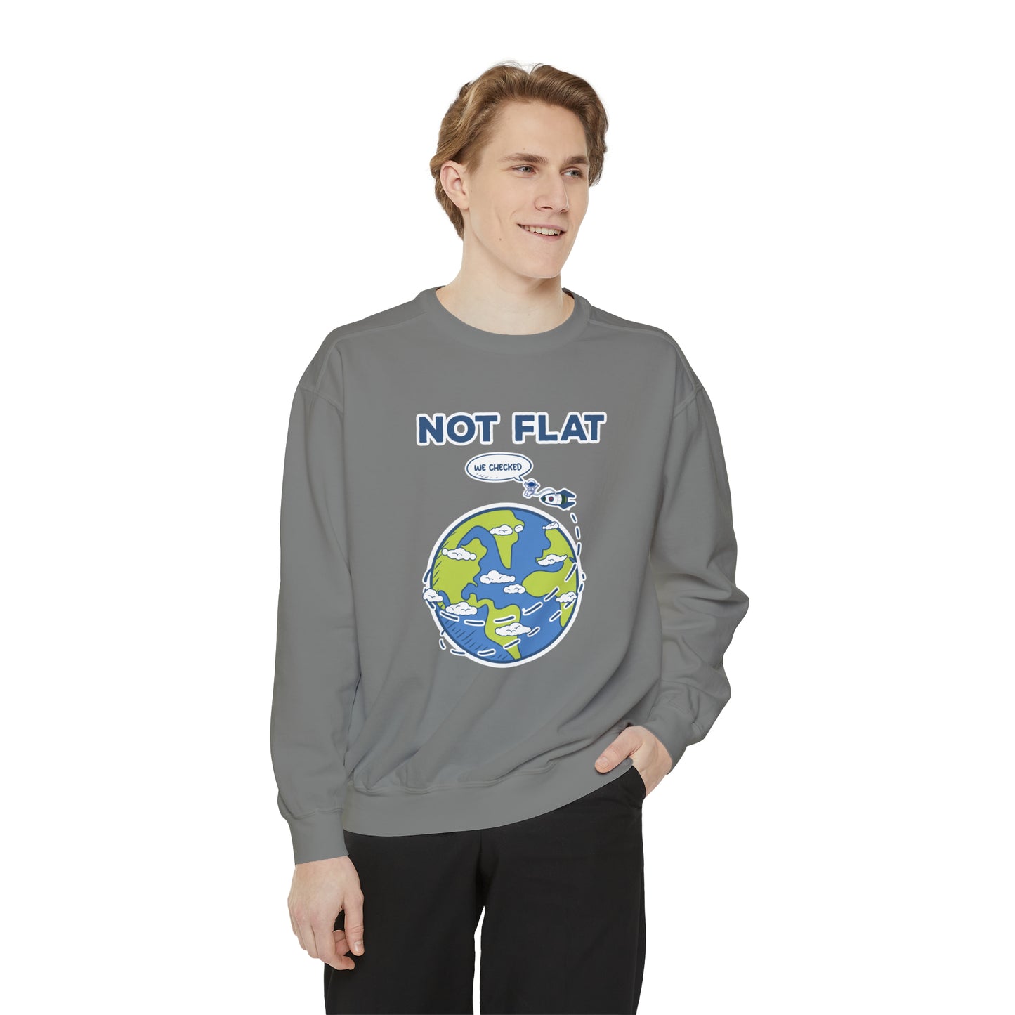 Flat Earth - Unisex Garment-Dyed Sweatshirt