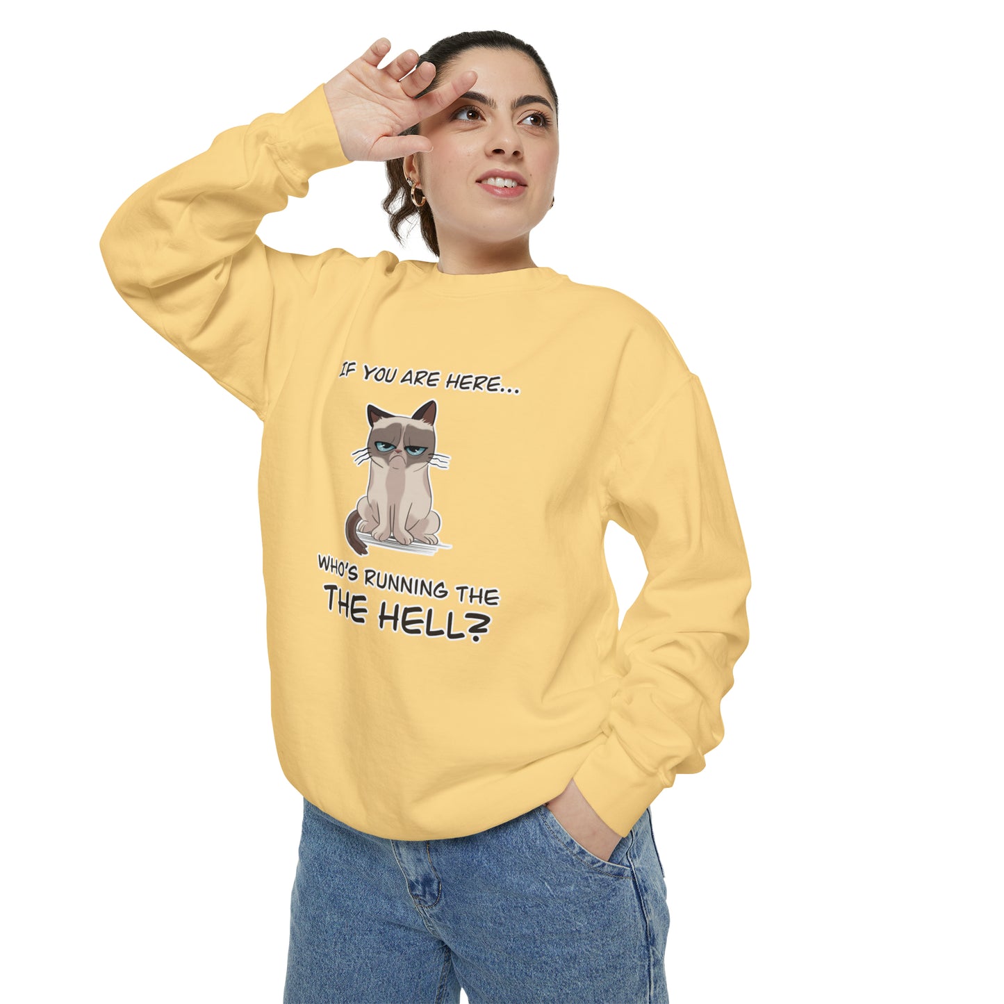 Hell Cat - Unisex Garment-Dyed Sweatshirt