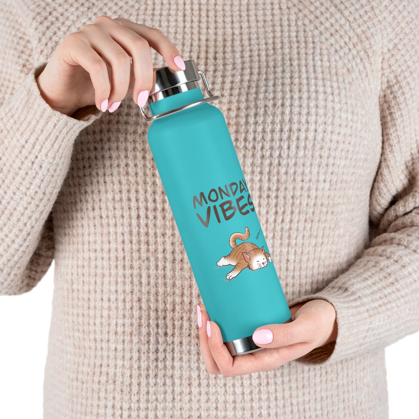 Monday Vibes - Copper Vacuum Insulated Bottle, 22oz