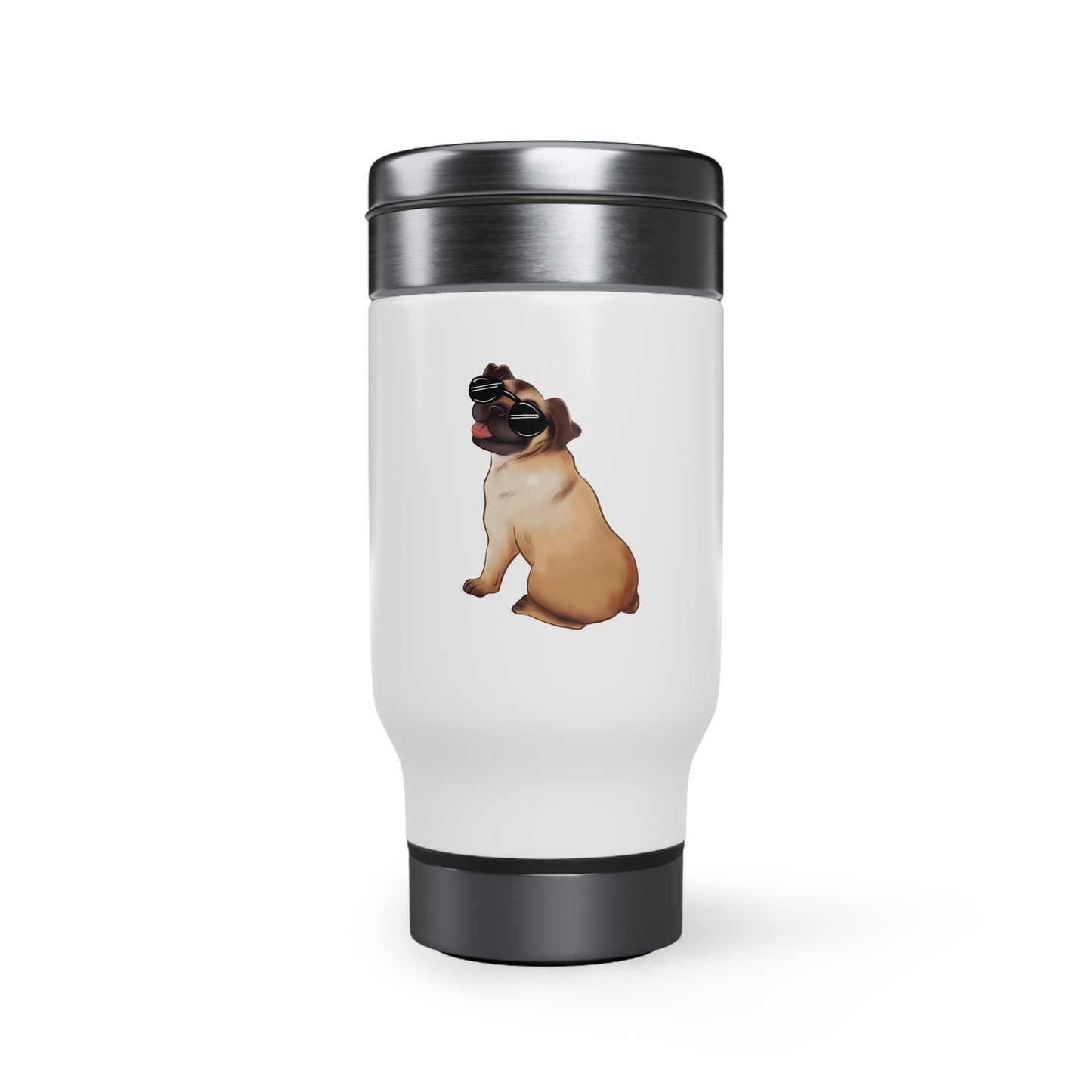 Pug - Stainless Steel Travel Mug with Handle, 14oz