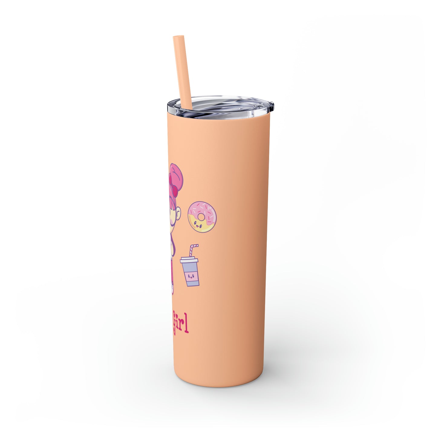 Geek Girl - Skinny Tumbler with Straw, 20oz