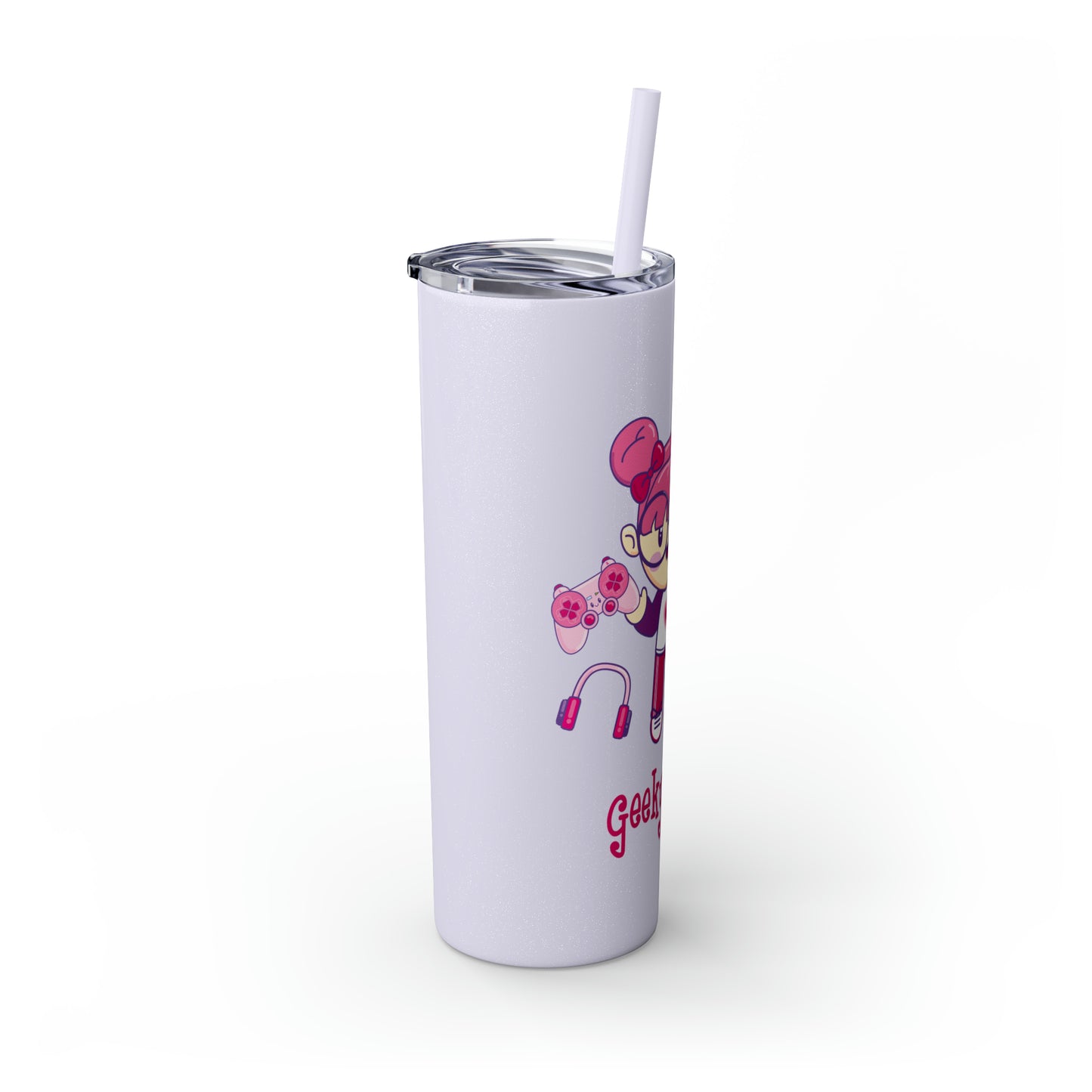 Geek Girl - Skinny Tumbler with Straw, 20oz