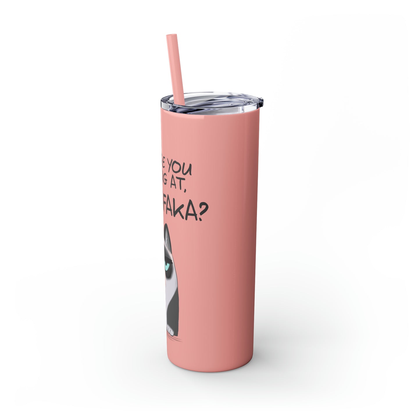 Madafaka - Skinny Tumbler with Straw, 20oz