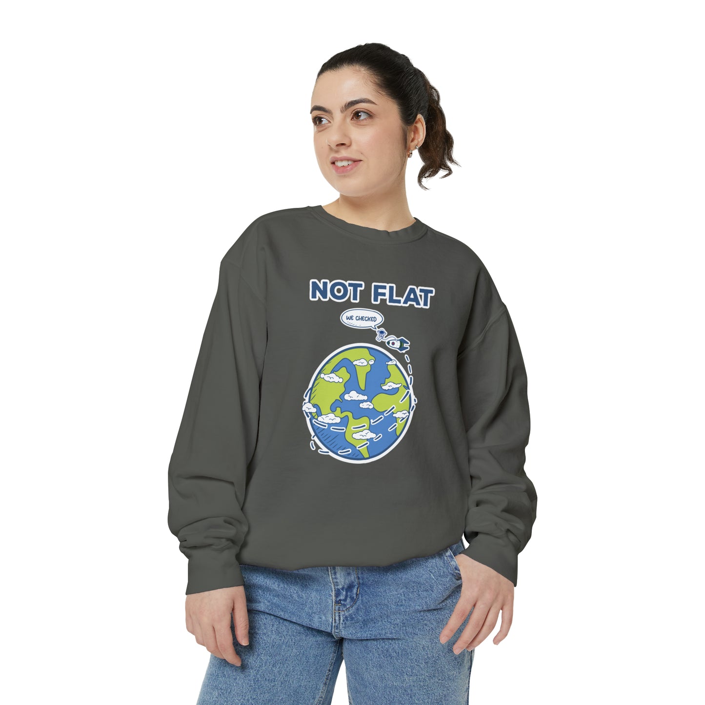 Flat Earth - Unisex Garment-Dyed Sweatshirt