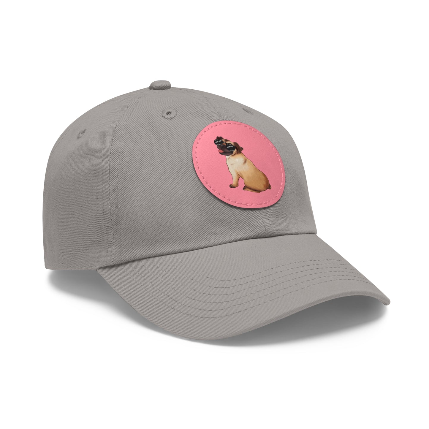 Pug - Dad Hat with Leather Patch (Round)