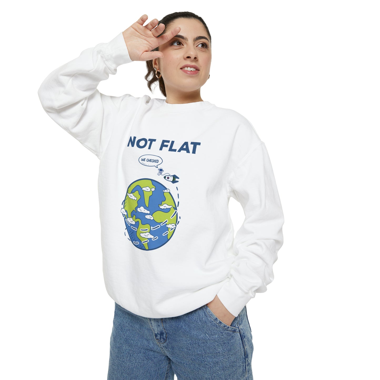 Flat Earth - Unisex Garment-Dyed Sweatshirt