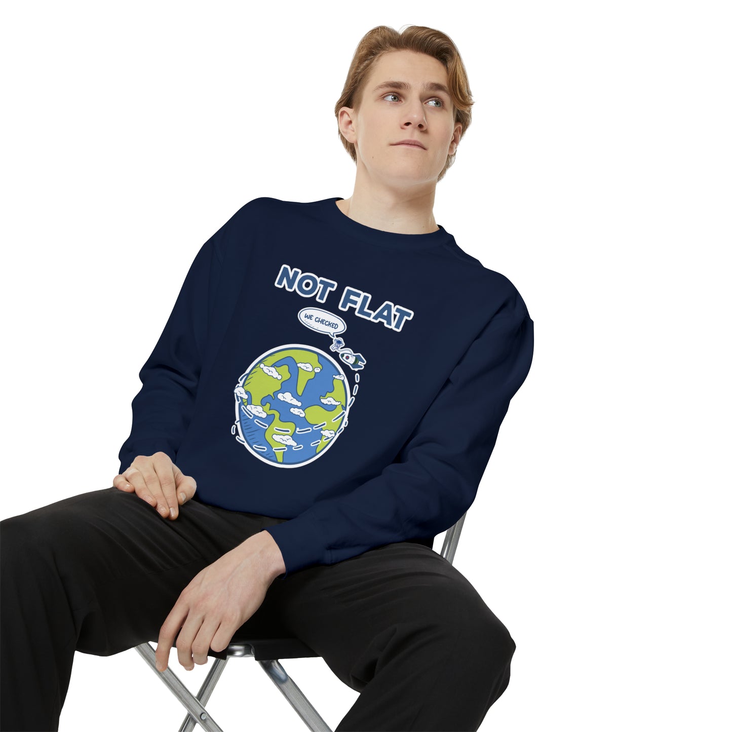 Flat Earth - Unisex Garment-Dyed Sweatshirt