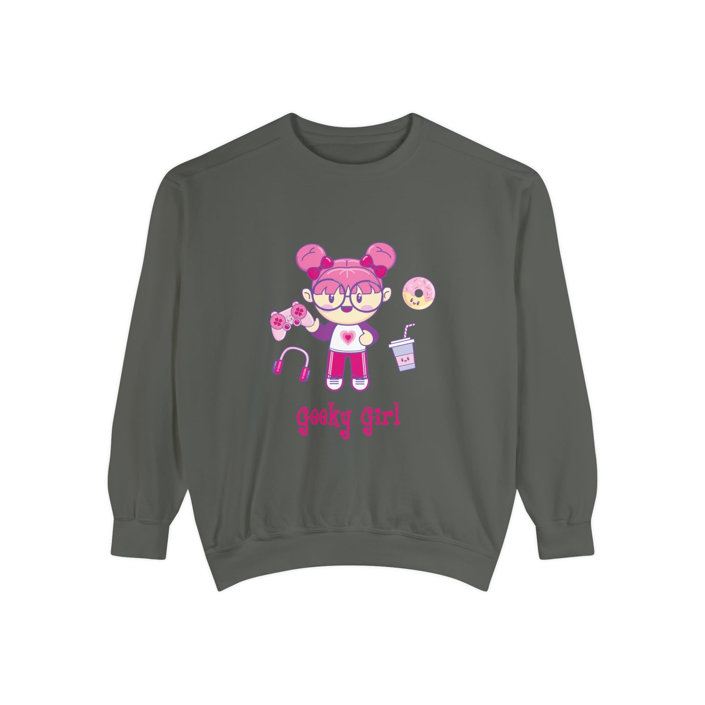 Geek Girl - Unisex Garment-Dyed Sweatshirt