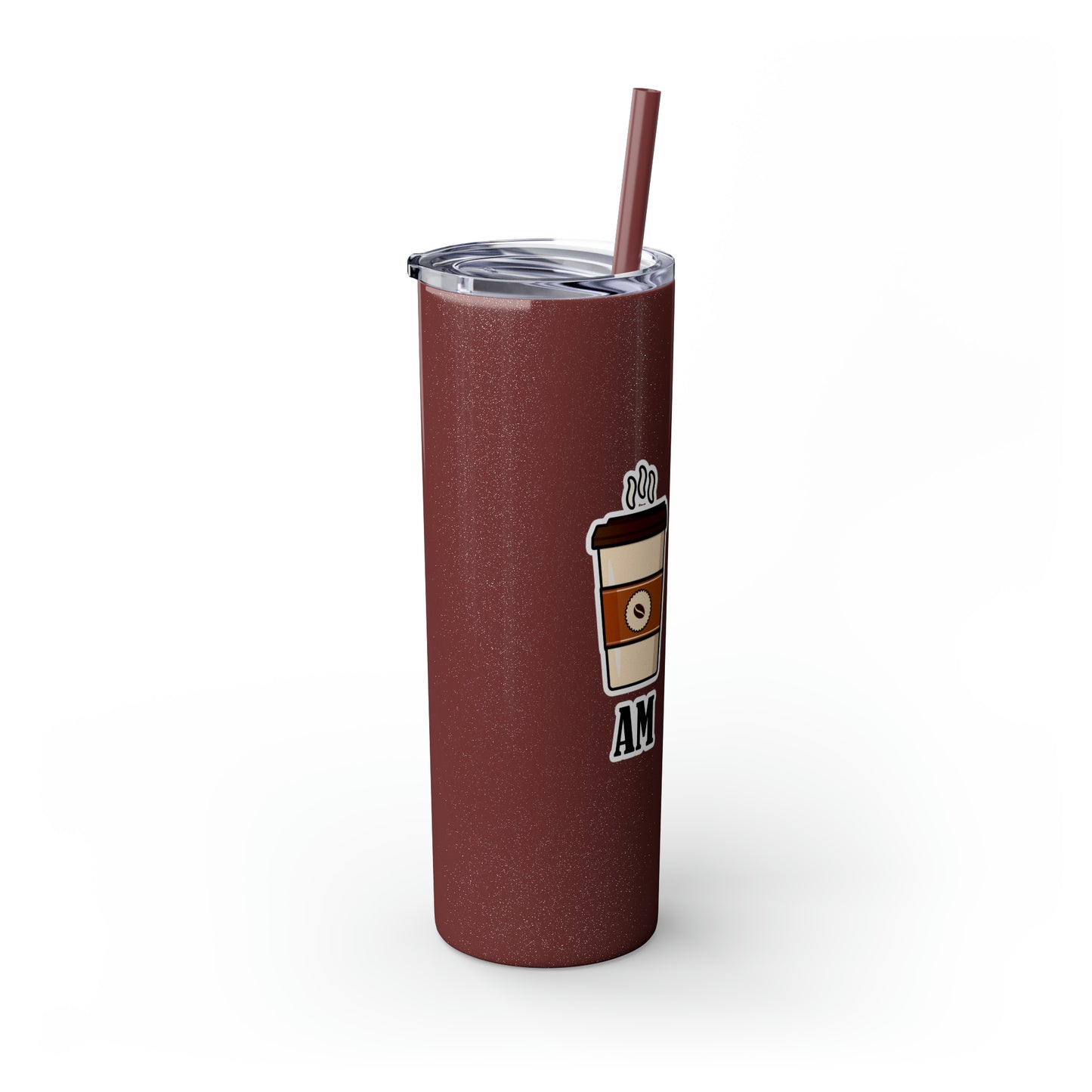 AM/PM - Skinny Tumbler with Straw, 20oz