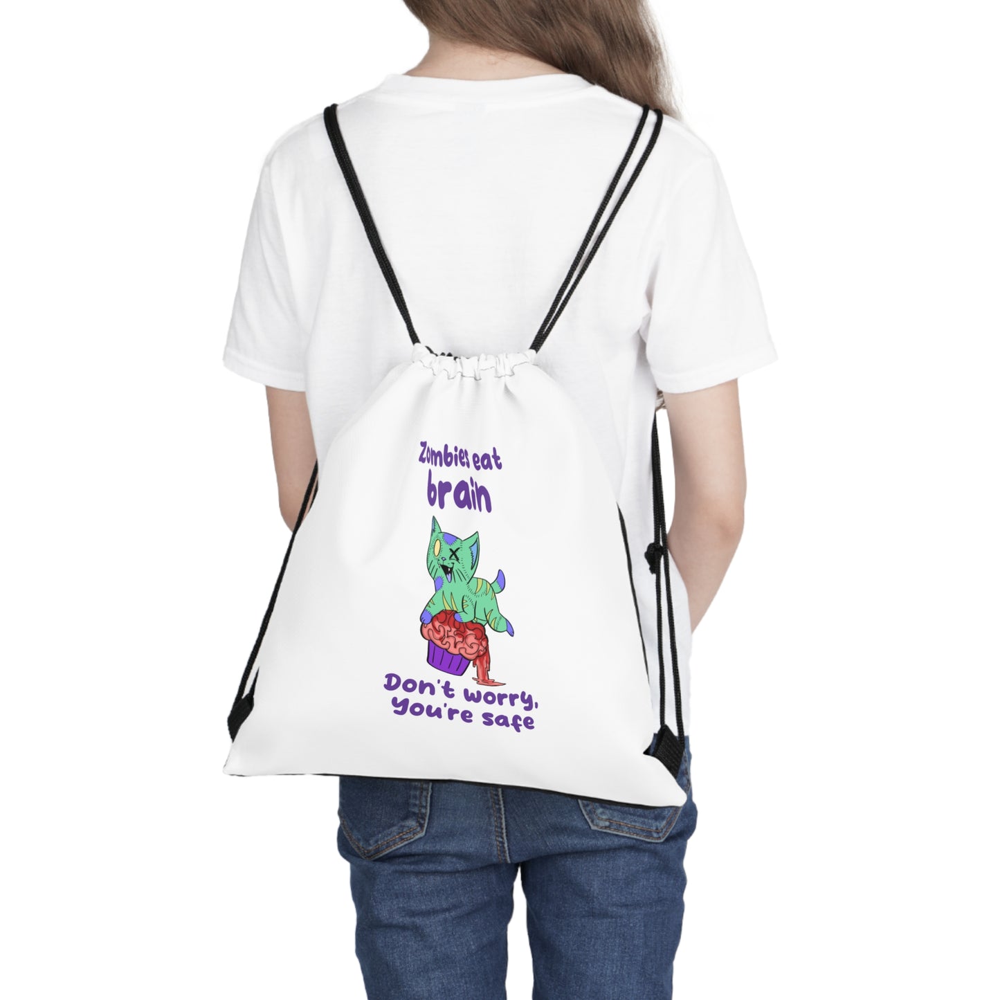 Zombie Cat -Outdoor Drawstring Bag