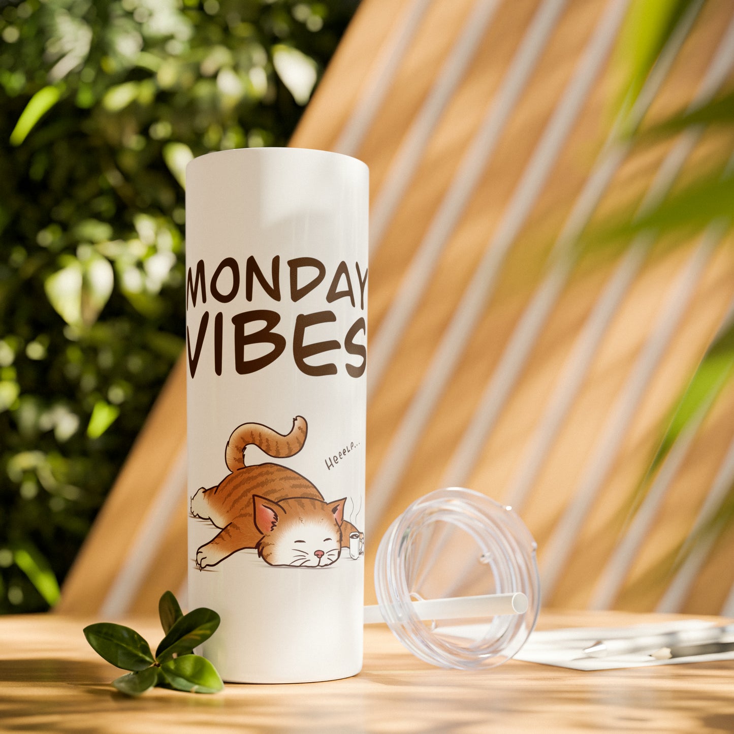 Monday Vibes - Skinny Tumbler with Straw, 20oz