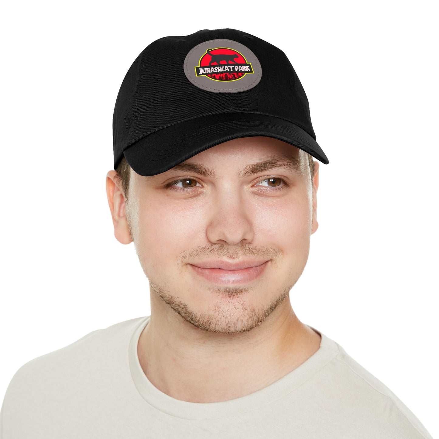 Jurassicat Park - Dad Hat with Leather Patch (Round)