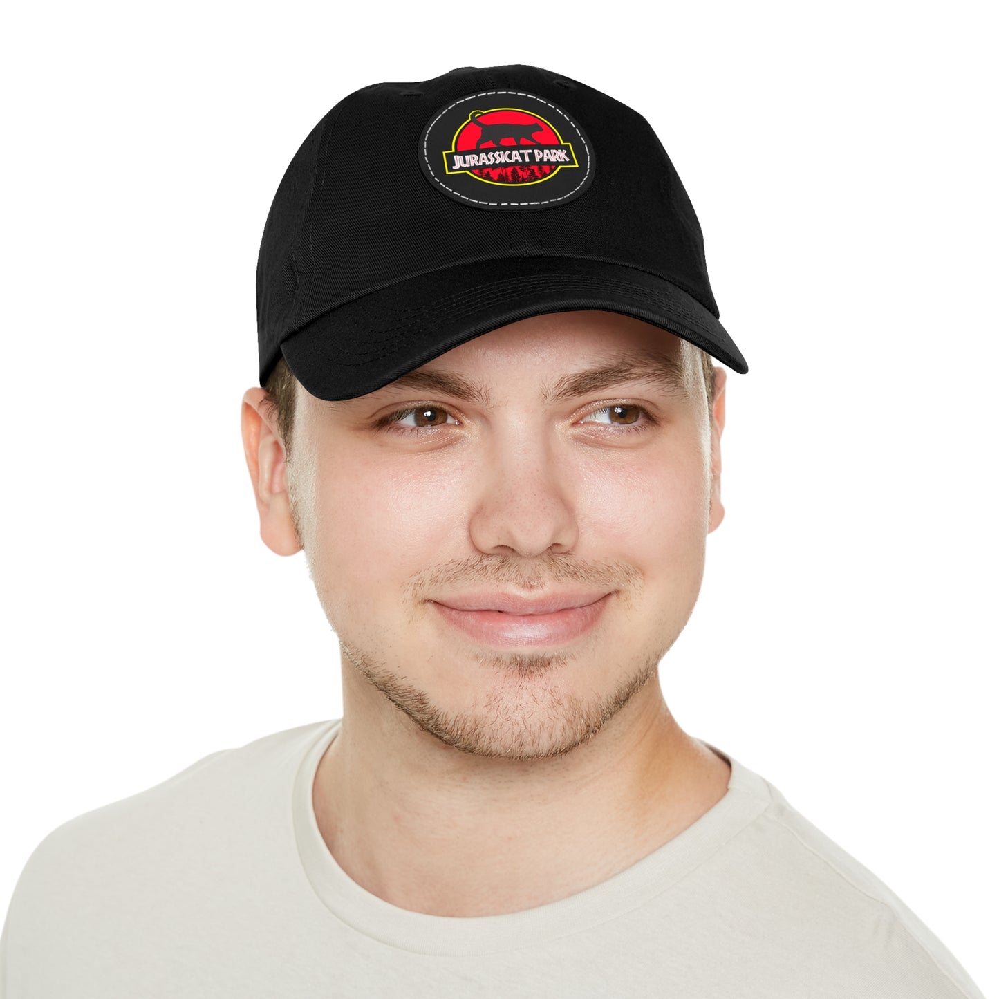 Jurassicat Park - Dad Hat with Leather Patch (Round)