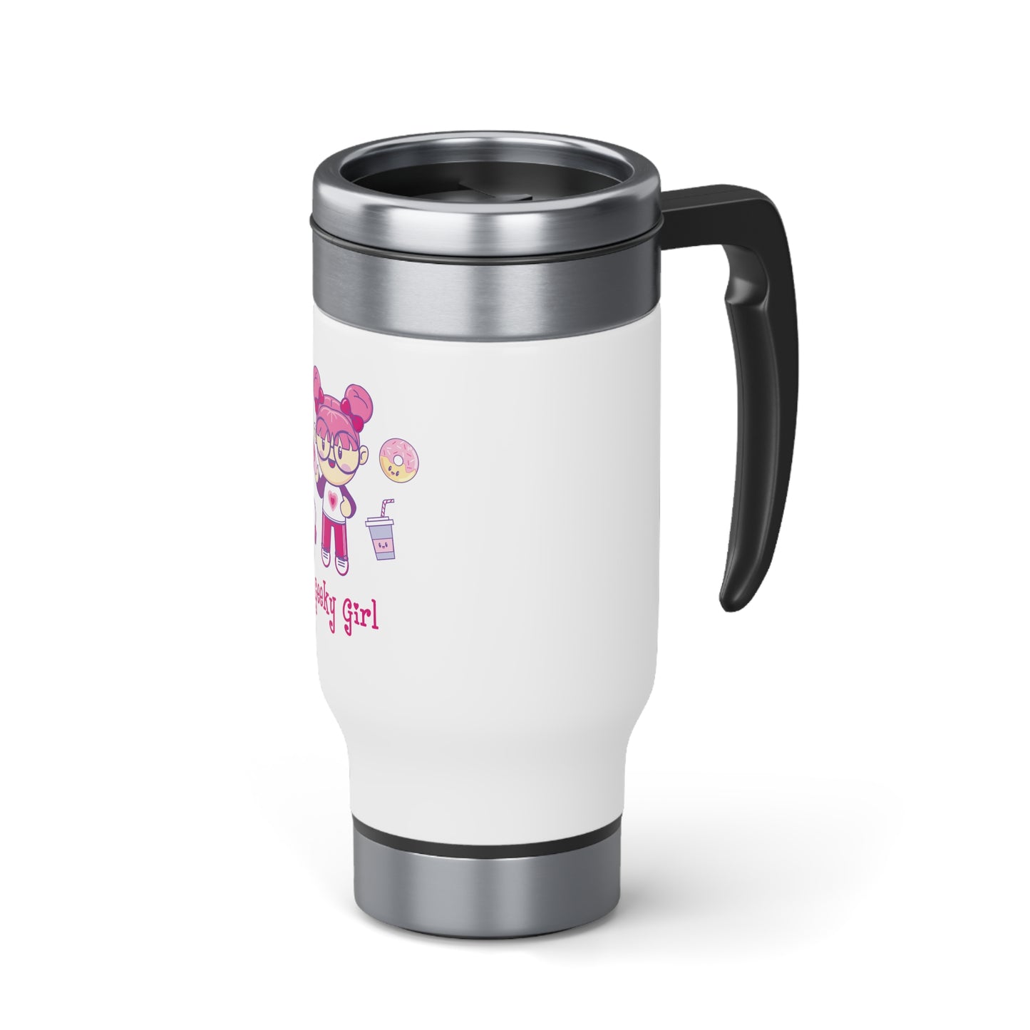 Geek Girl - Stainless Steel Travel Mug with Handle, 14oz