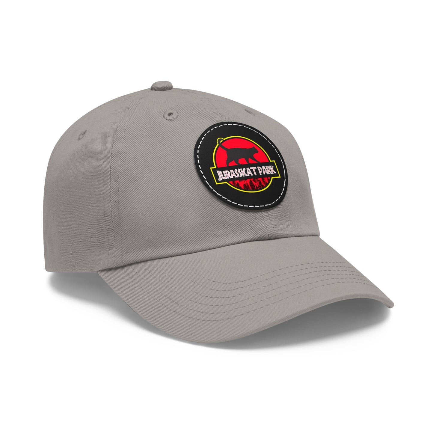 Jurassicat Park - Dad Hat with Leather Patch (Round)