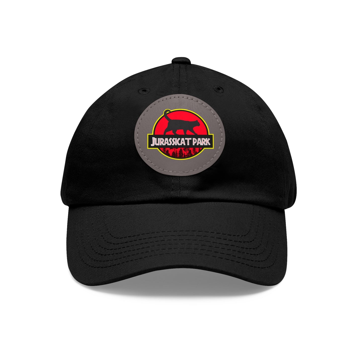 Jurassicat Park - Dad Hat with Leather Patch (Round)