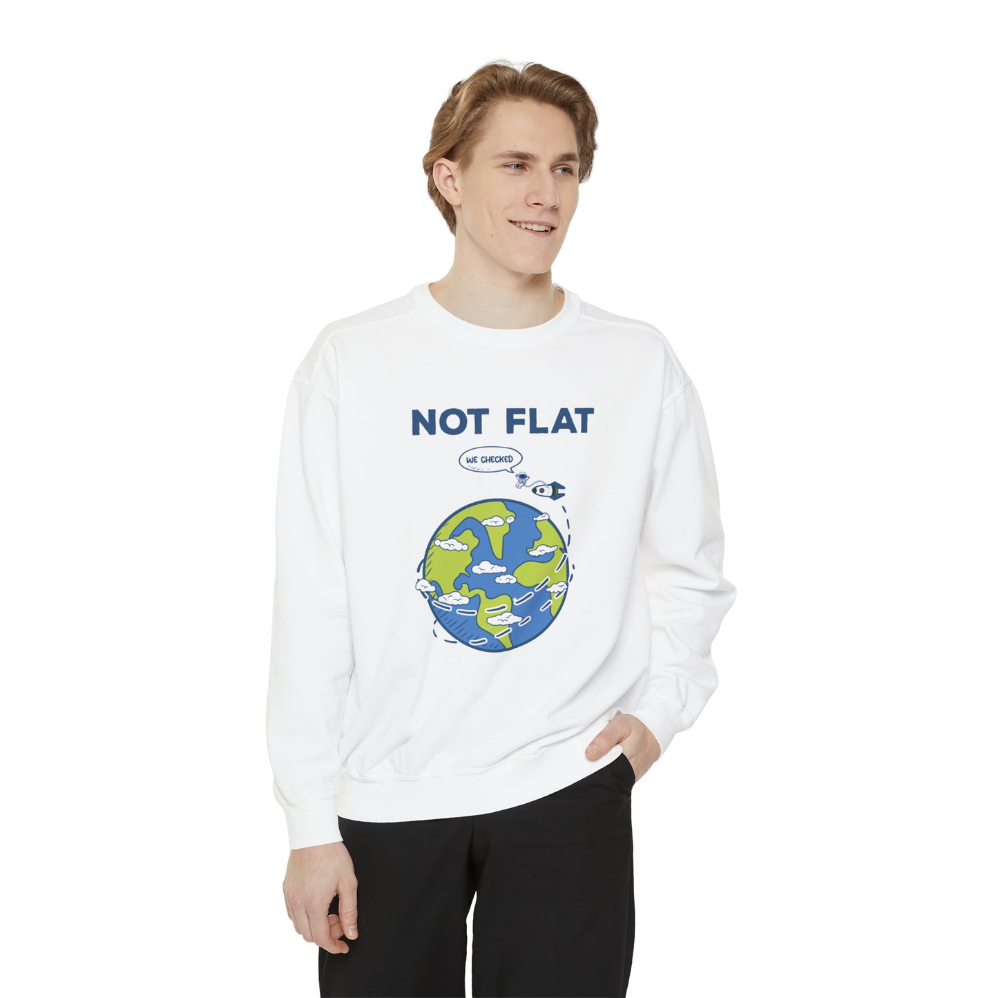 Flat Earth - Unisex Garment-Dyed Sweatshirt