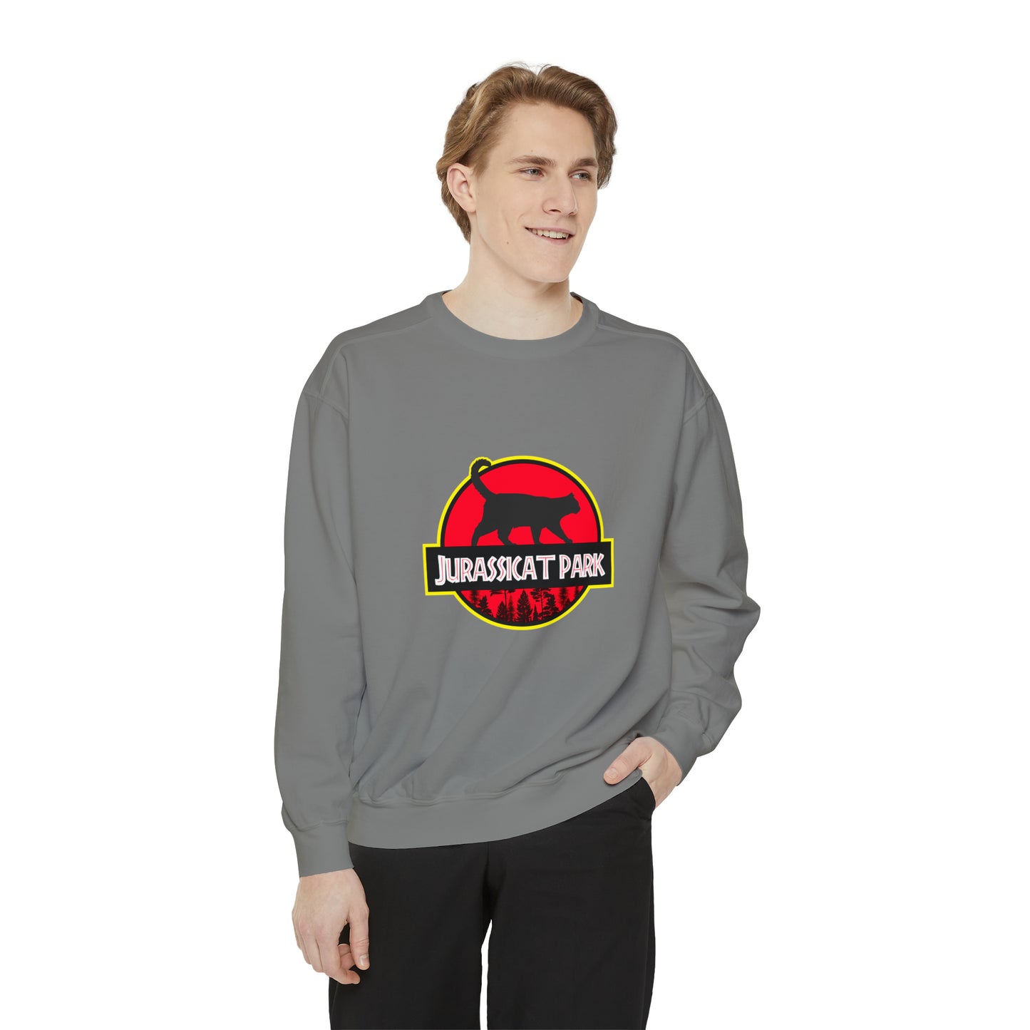 Jurassicat Park - Unisex Garment-Dyed Sweatshirt