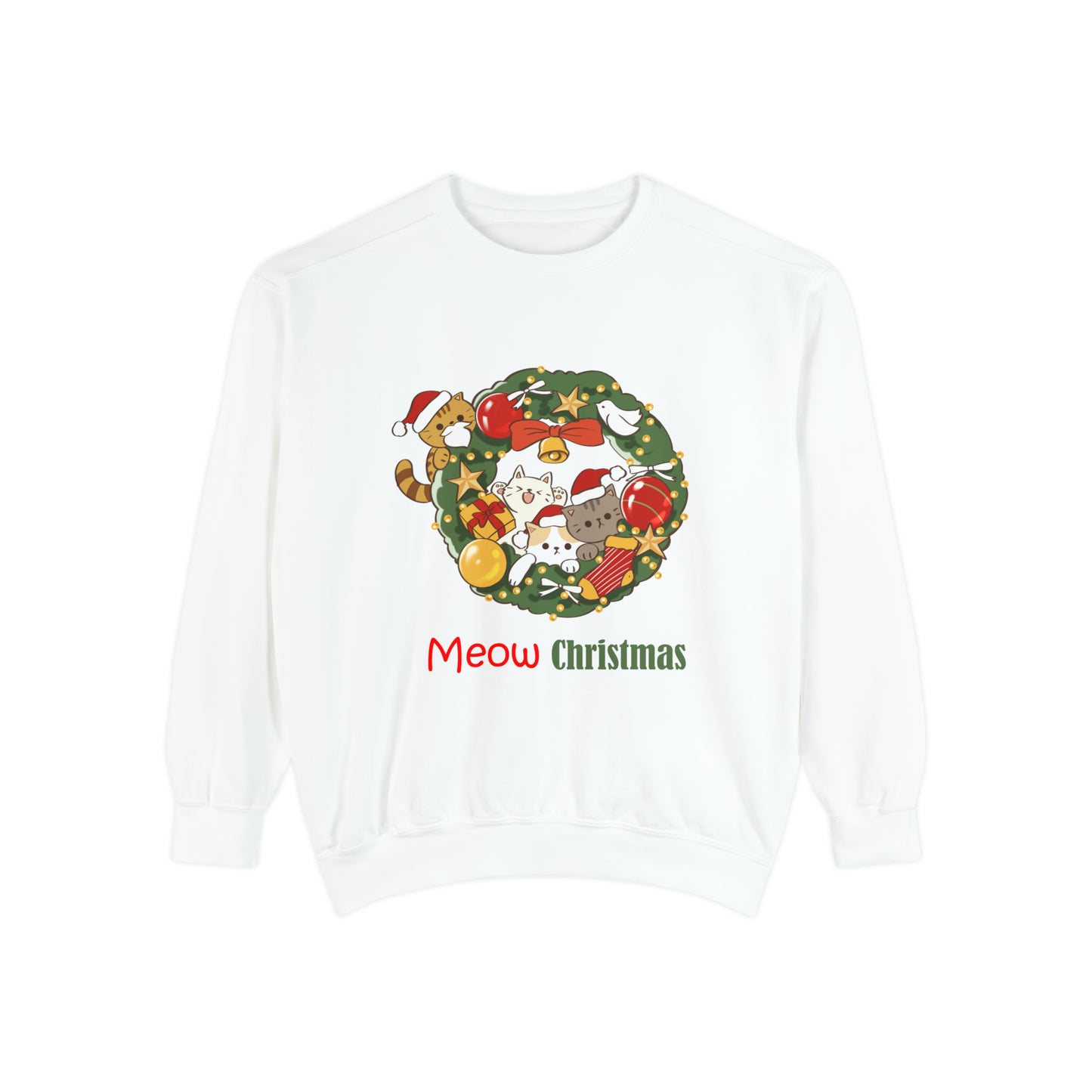 Meow Christmas - Unisex Garment-Dyed Sweatshirt