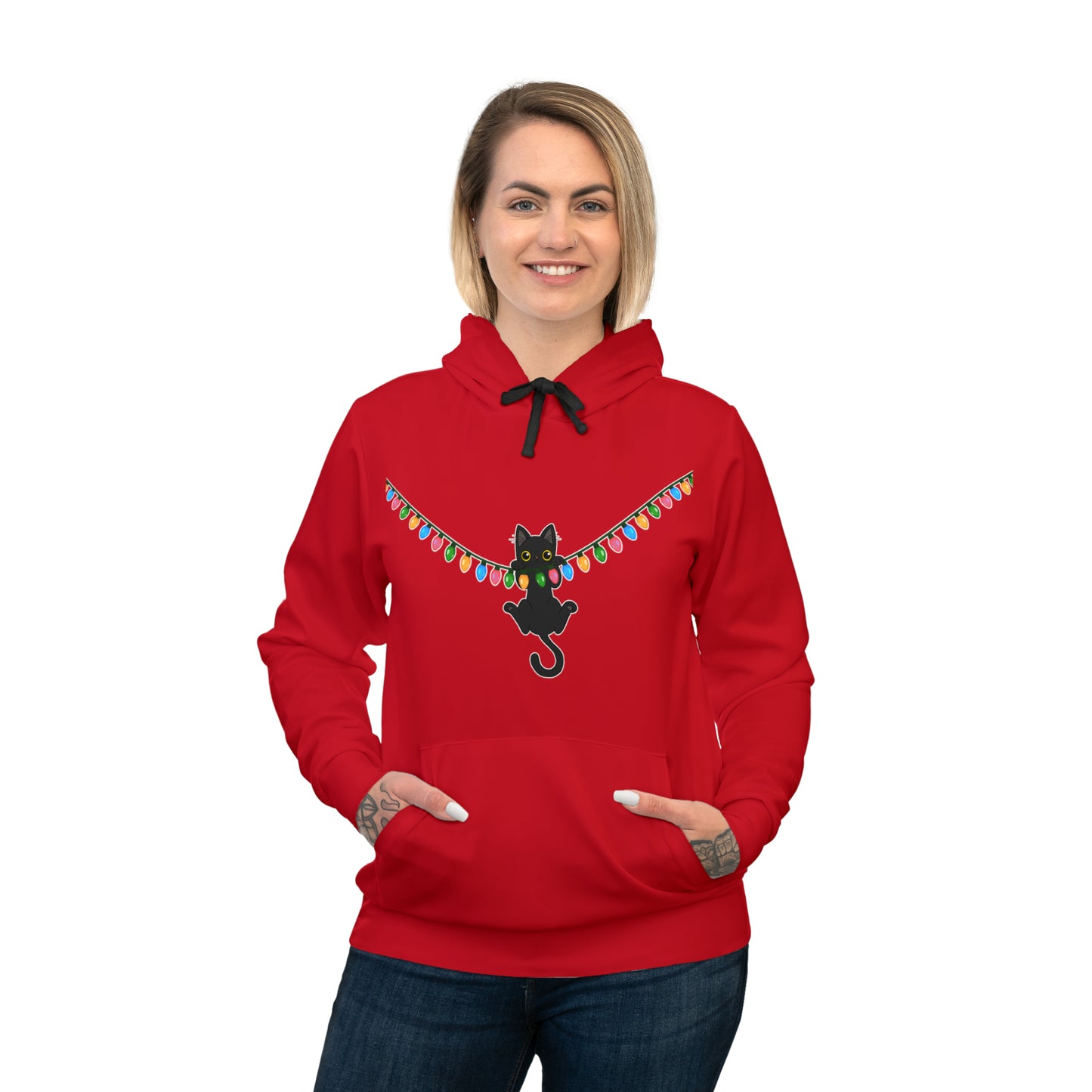 Meow Christmas - Athletic Hoodie (AOP)