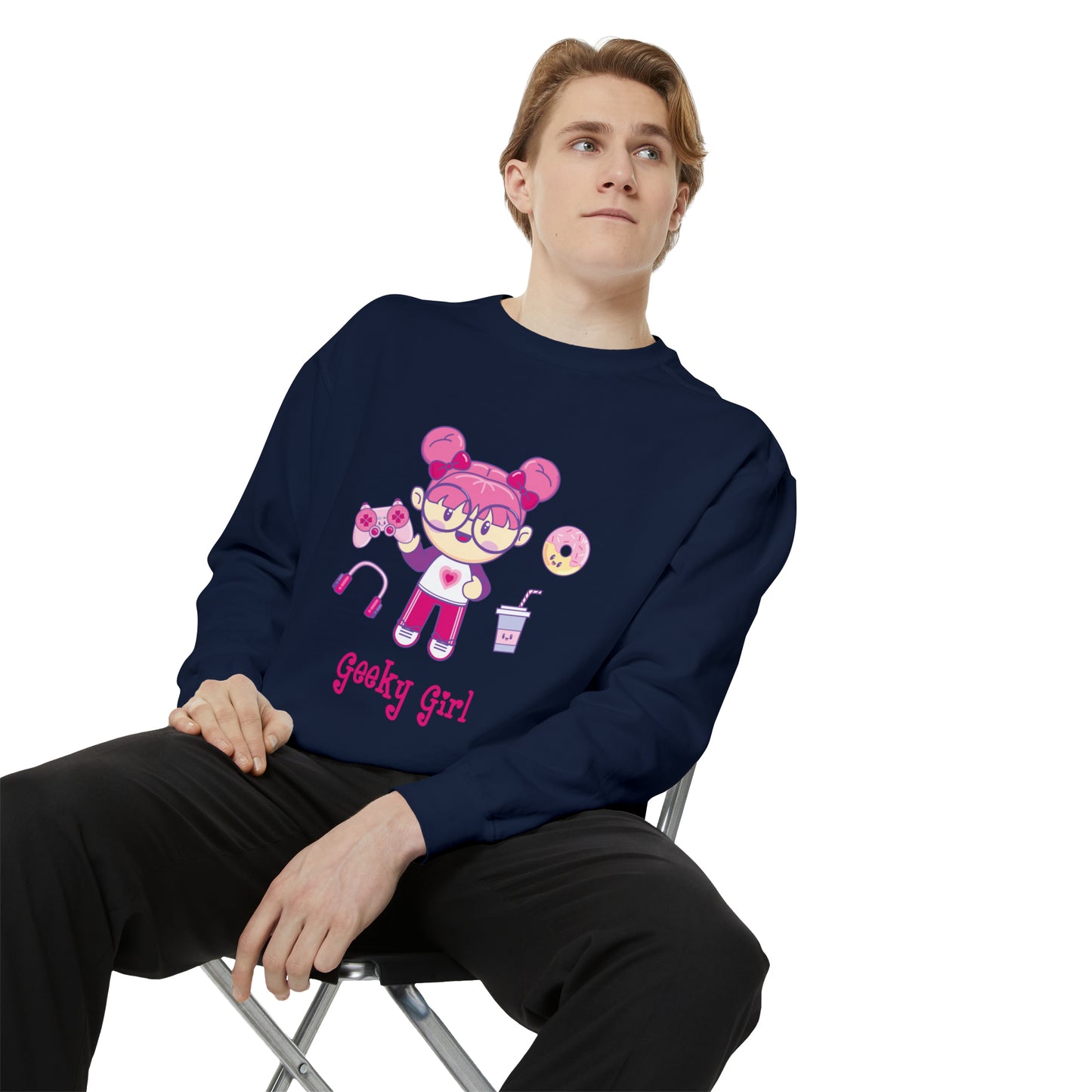 Geek Girl - Unisex Garment-Dyed Sweatshirt