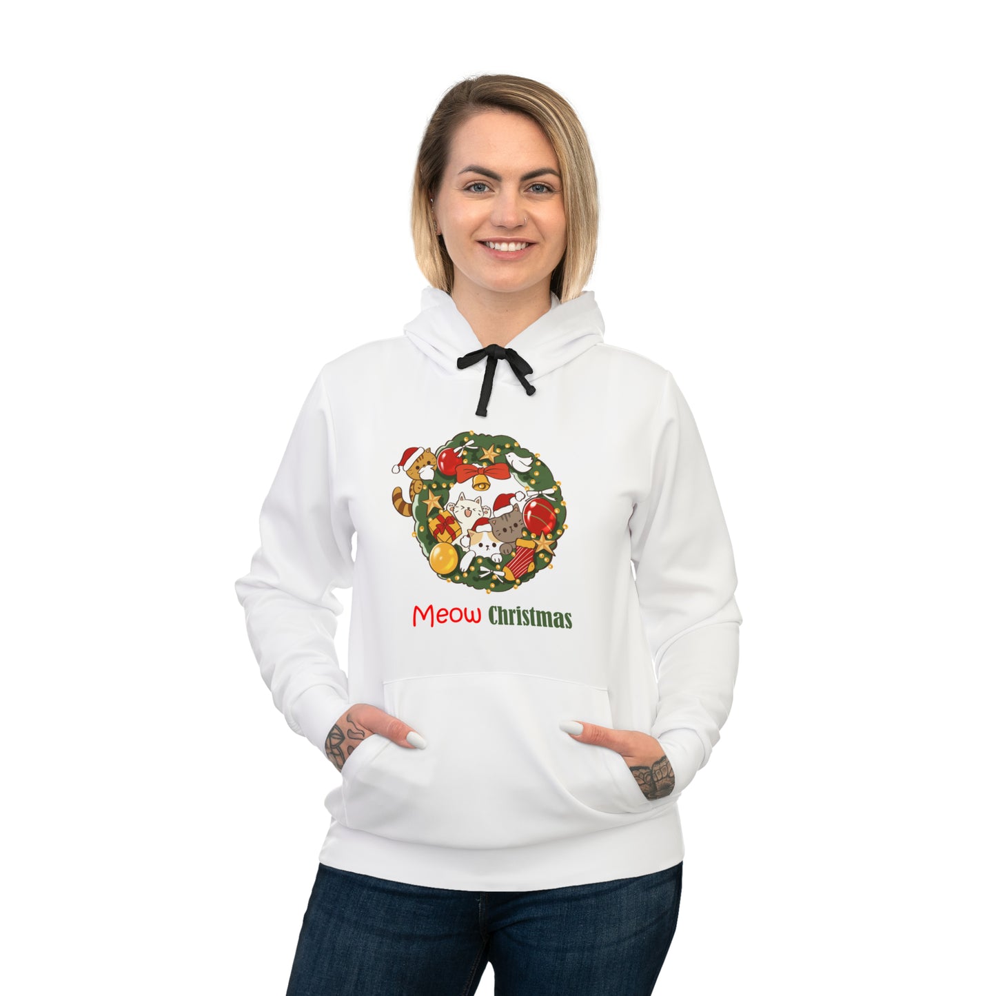 Meow Christmas - Athletic Hoodie (AOP)