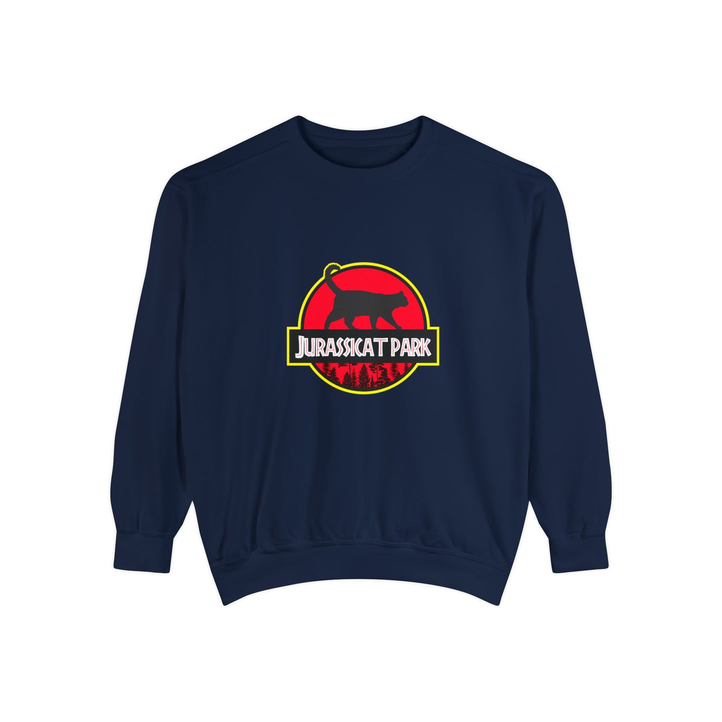 Jurassicat Park - Unisex Garment-Dyed Sweatshirt