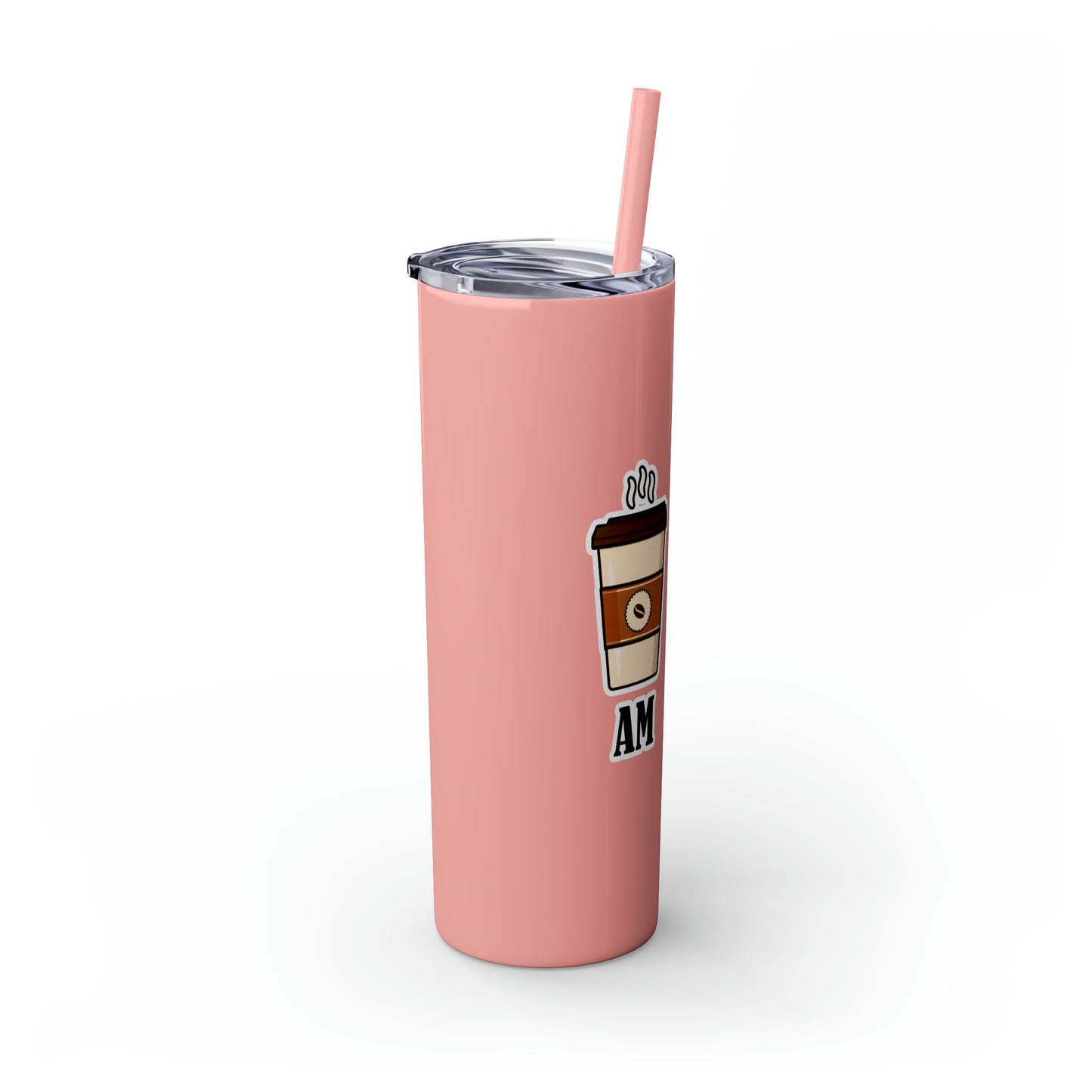 AM/PM - Skinny Tumbler with Straw, 20oz