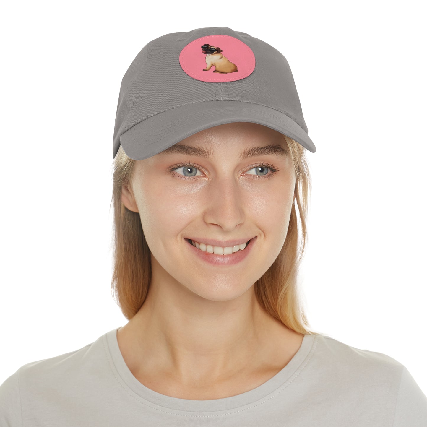 Pug - Dad Hat with Leather Patch (Round)