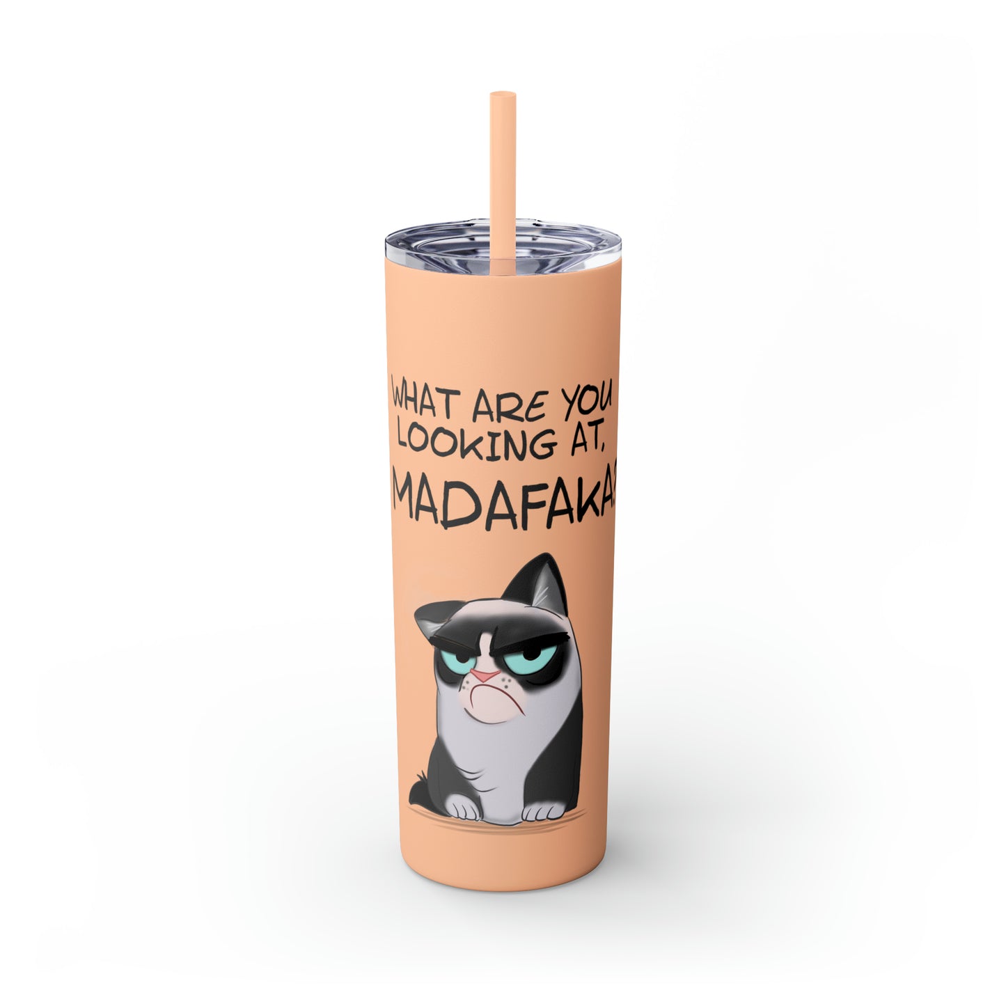 Madafaka - Skinny Tumbler with Straw, 20oz