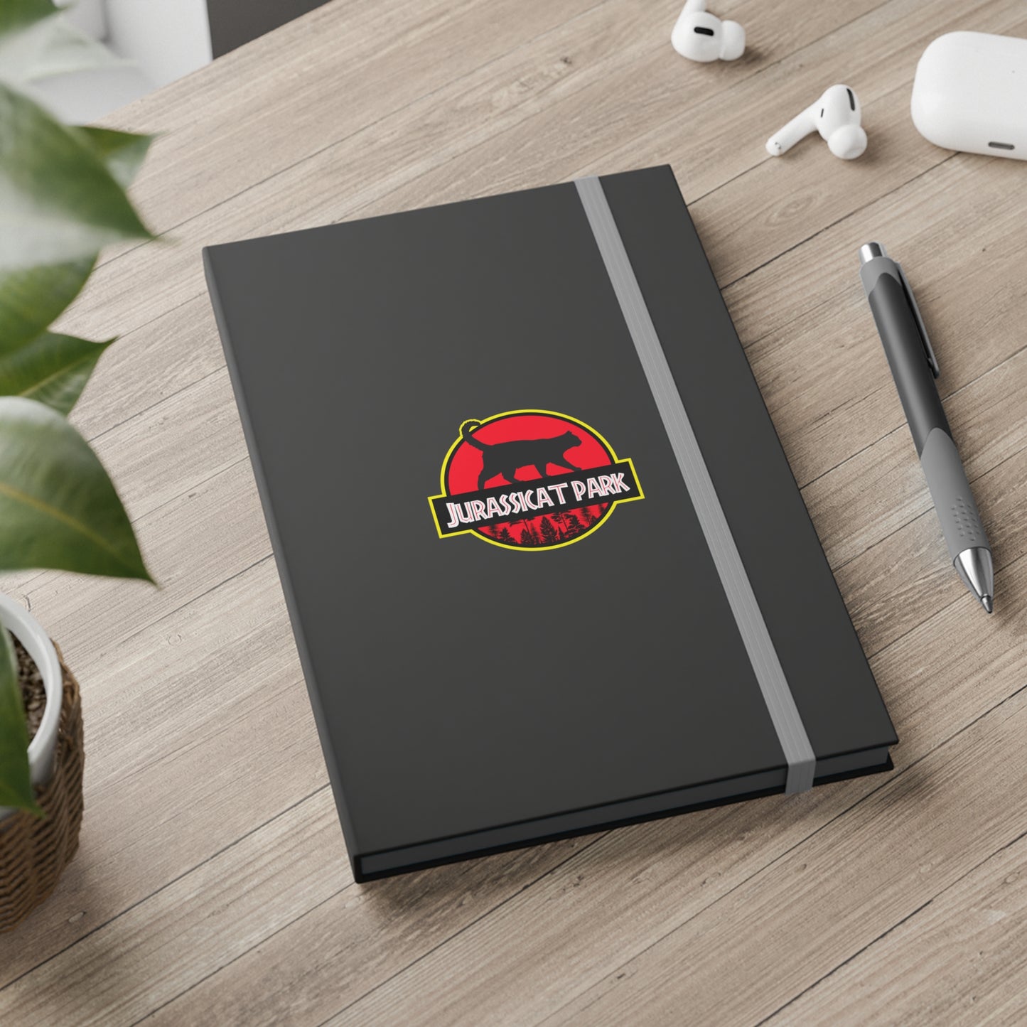 Jurassicat Park - Color Contrast Notebook - Ruled