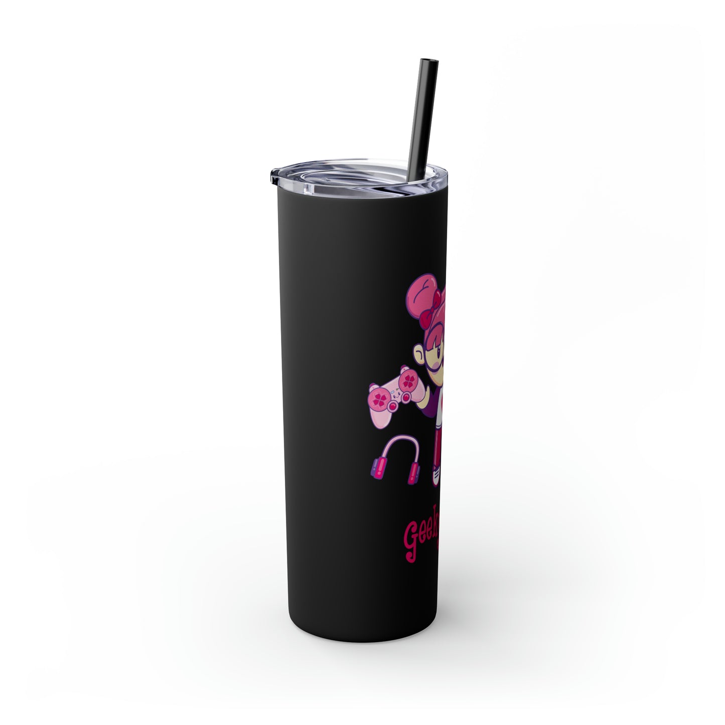 Geek Girl - Skinny Tumbler with Straw, 20oz