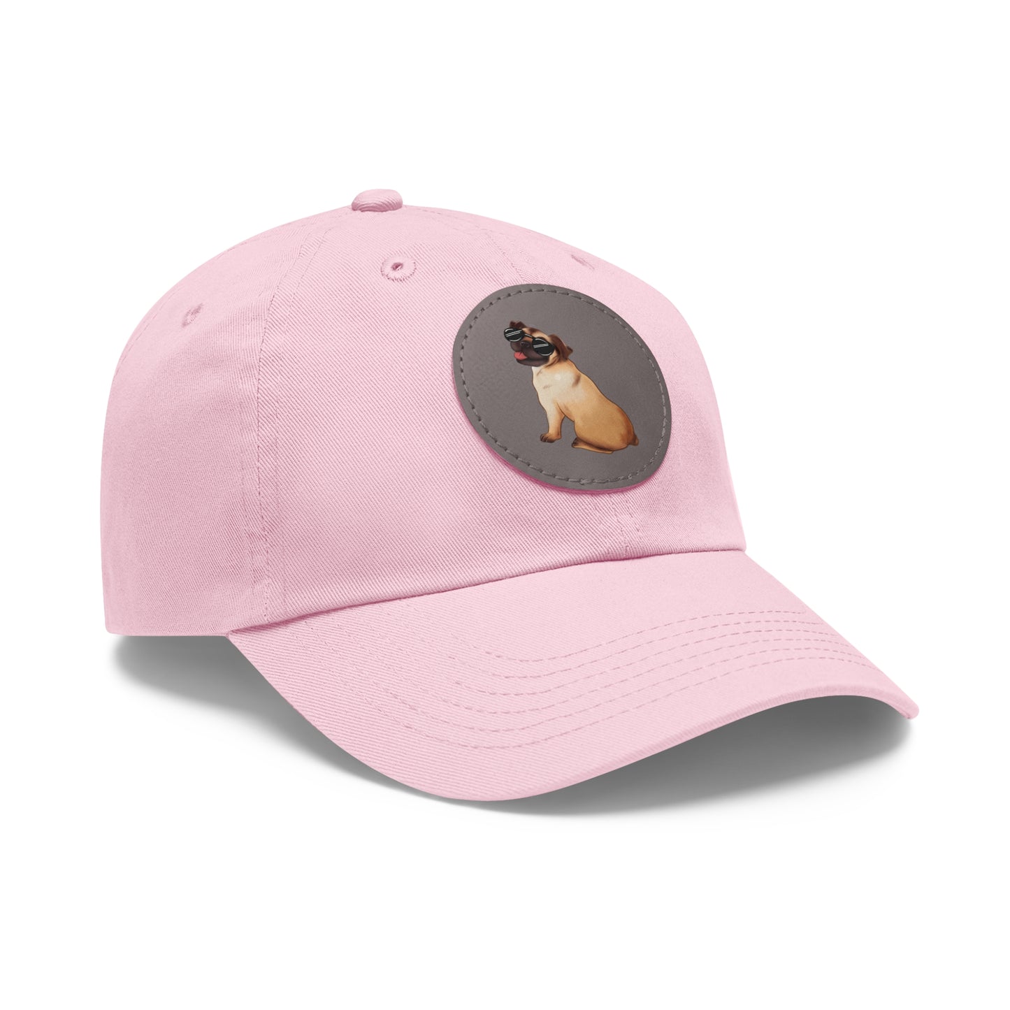 Pug - Dad Hat with Leather Patch (Round)