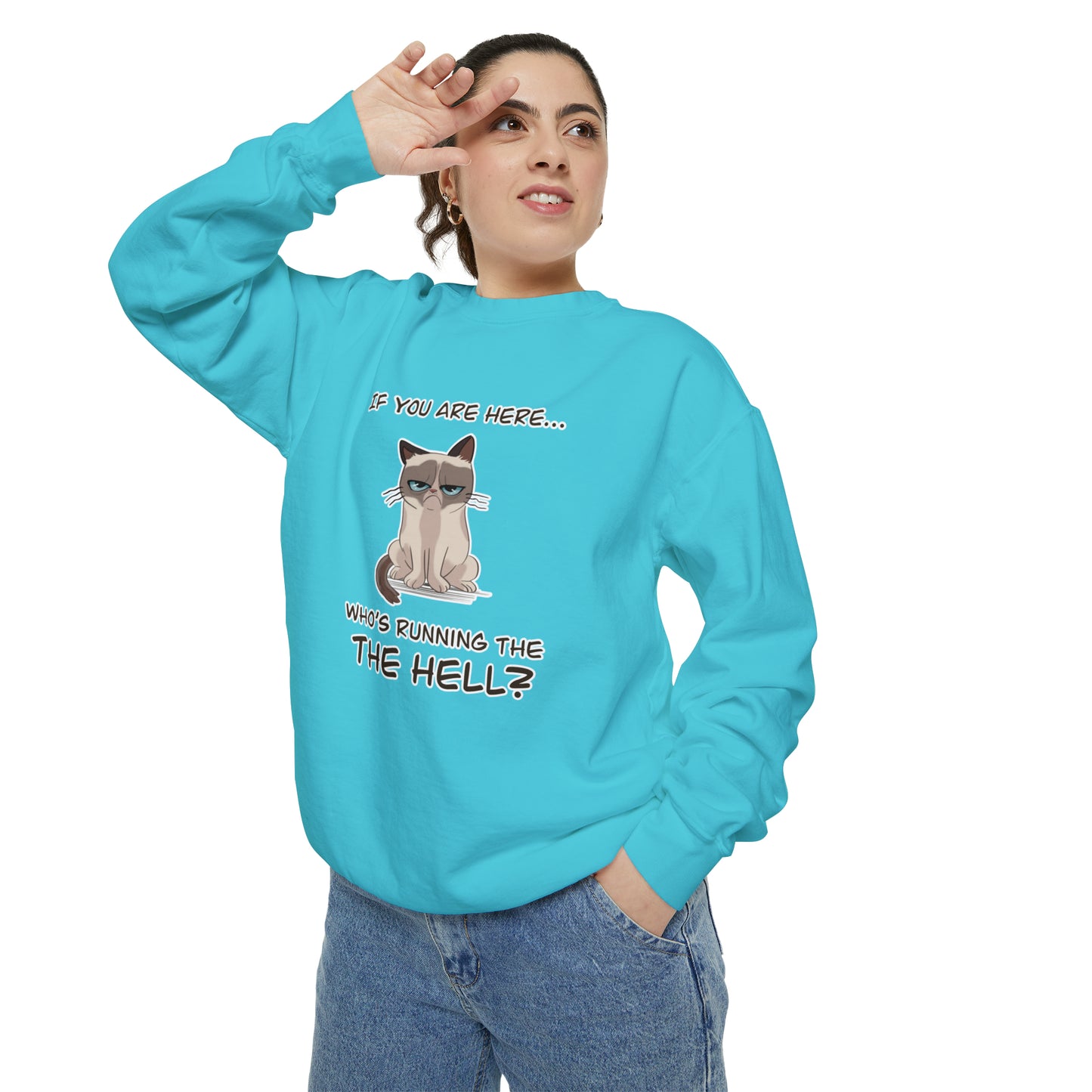 Hell Cat - Unisex Garment-Dyed Sweatshirt