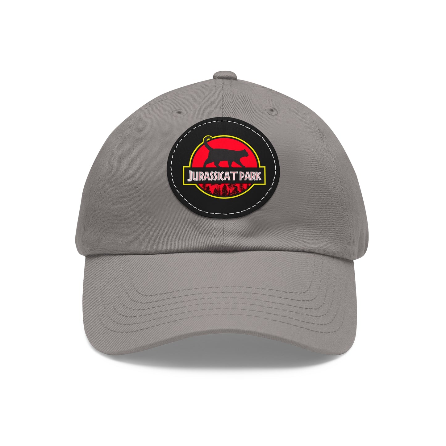 Jurassicat Park - Dad Hat with Leather Patch (Round)