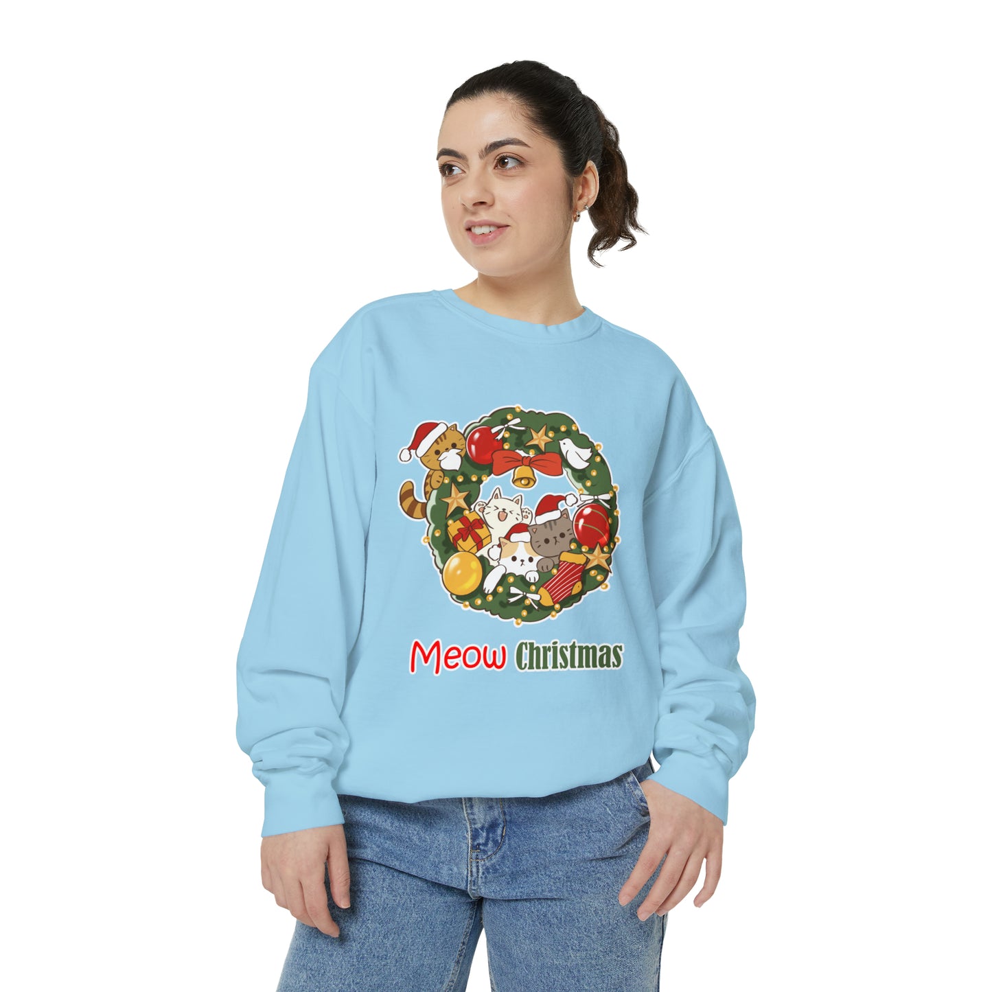 Meow Christmas - Unisex Garment-Dyed Sweatshirt