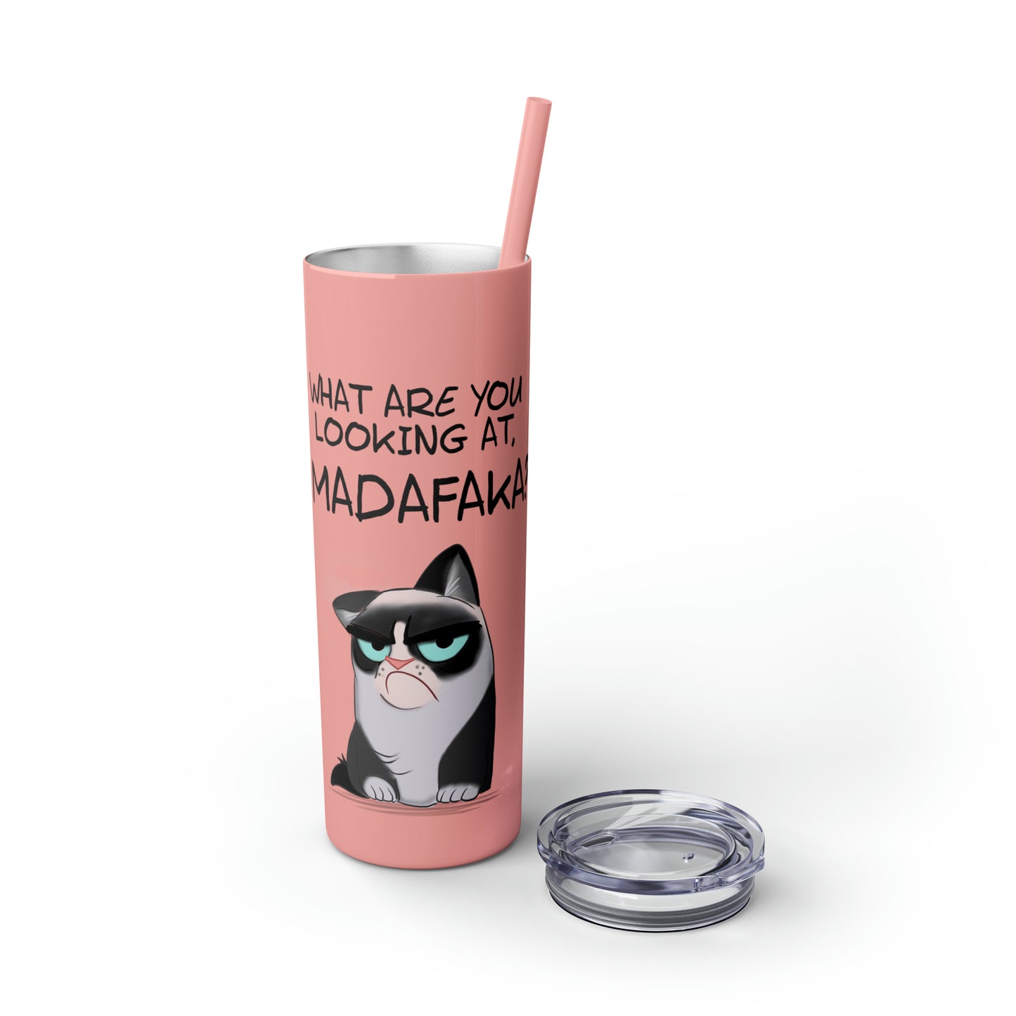 Madafaka - Skinny Tumbler with Straw, 20oz