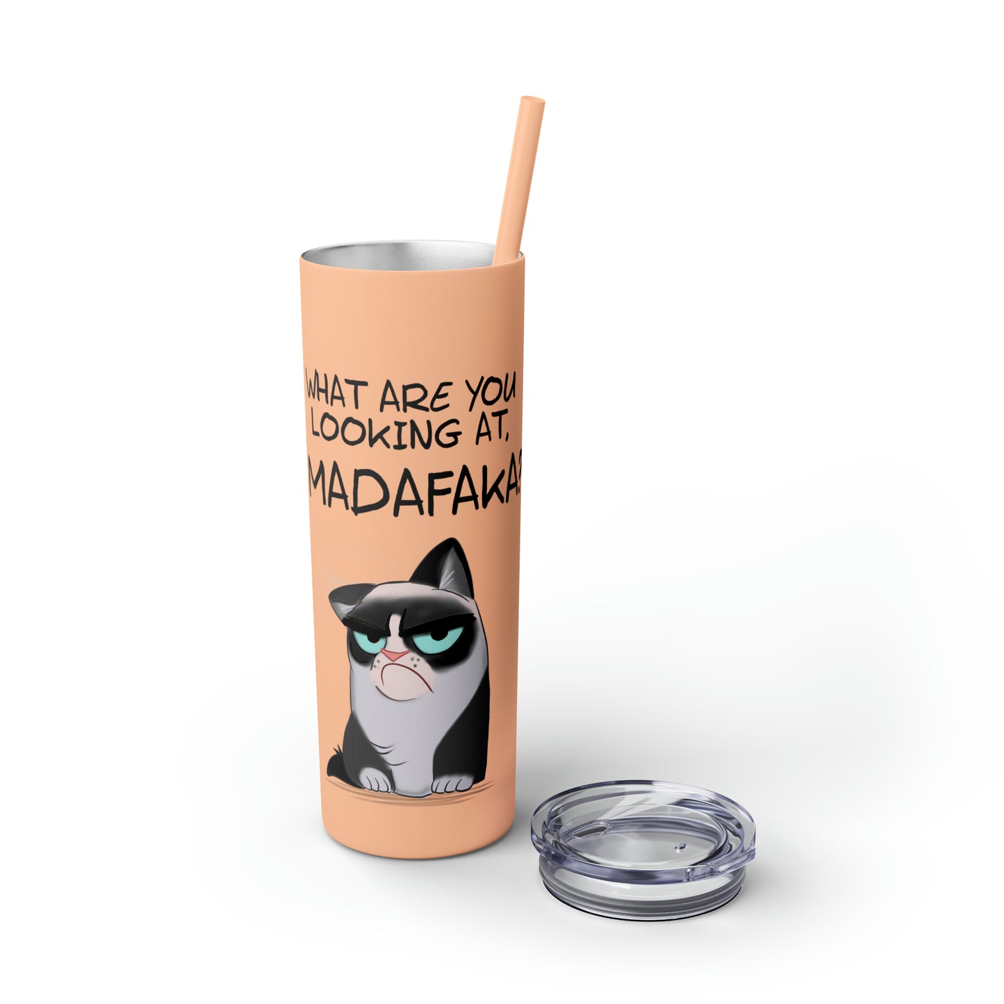 Madafaka - Skinny Tumbler with Straw, 20oz