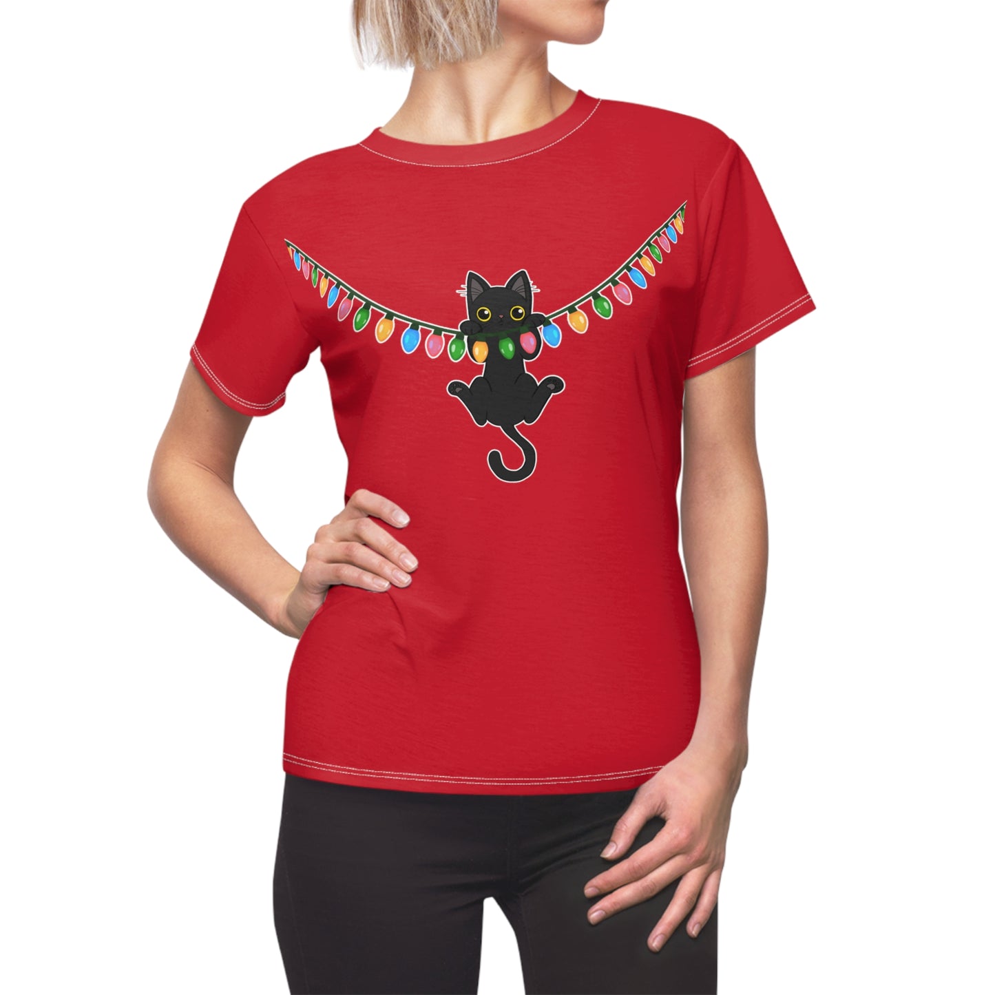 Meow Christmas - Women's Cut & Sew Tee (AOP)