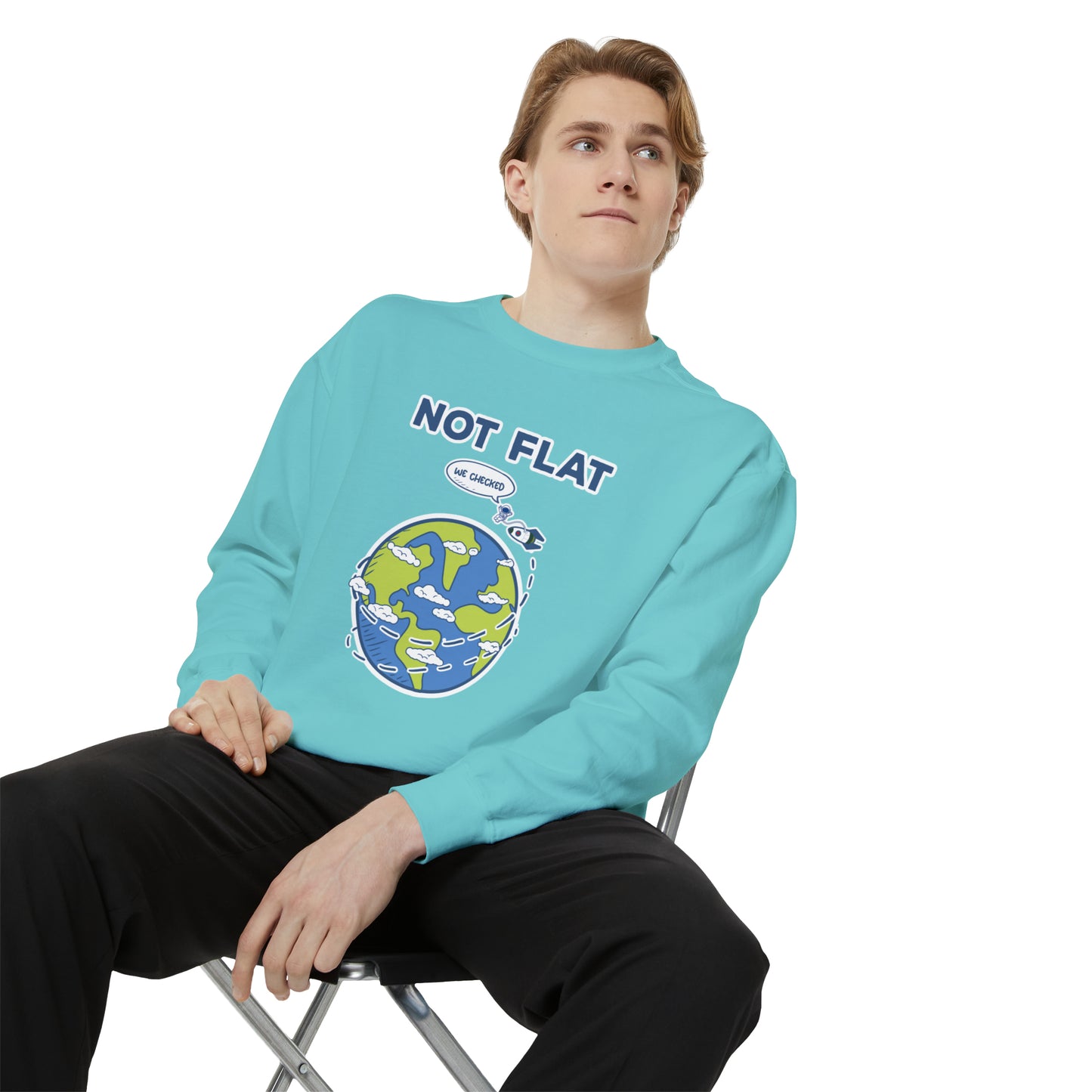 Flat Earth - Unisex Garment-Dyed Sweatshirt