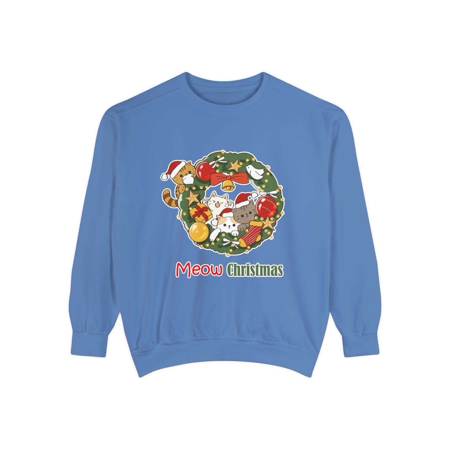 Meow Christmas - Unisex Garment-Dyed Sweatshirt