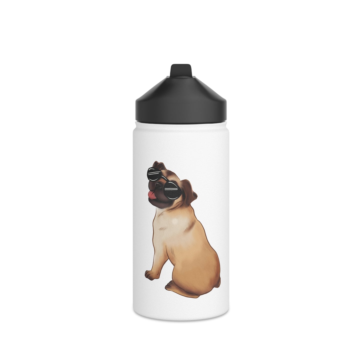 Pug - Stainless Steel Water Bottle, Standard Lid