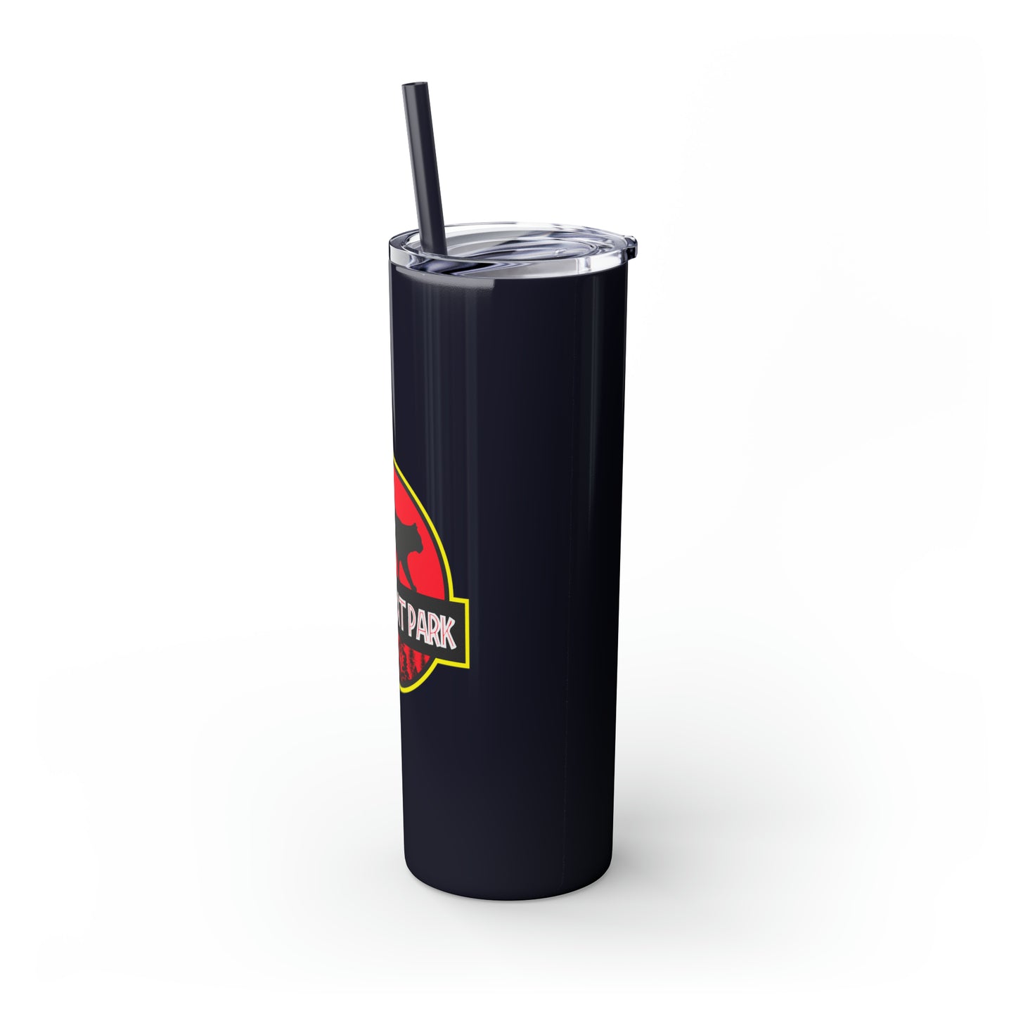 Jurassicat Park - Skinny Tumbler with Straw, 20oz