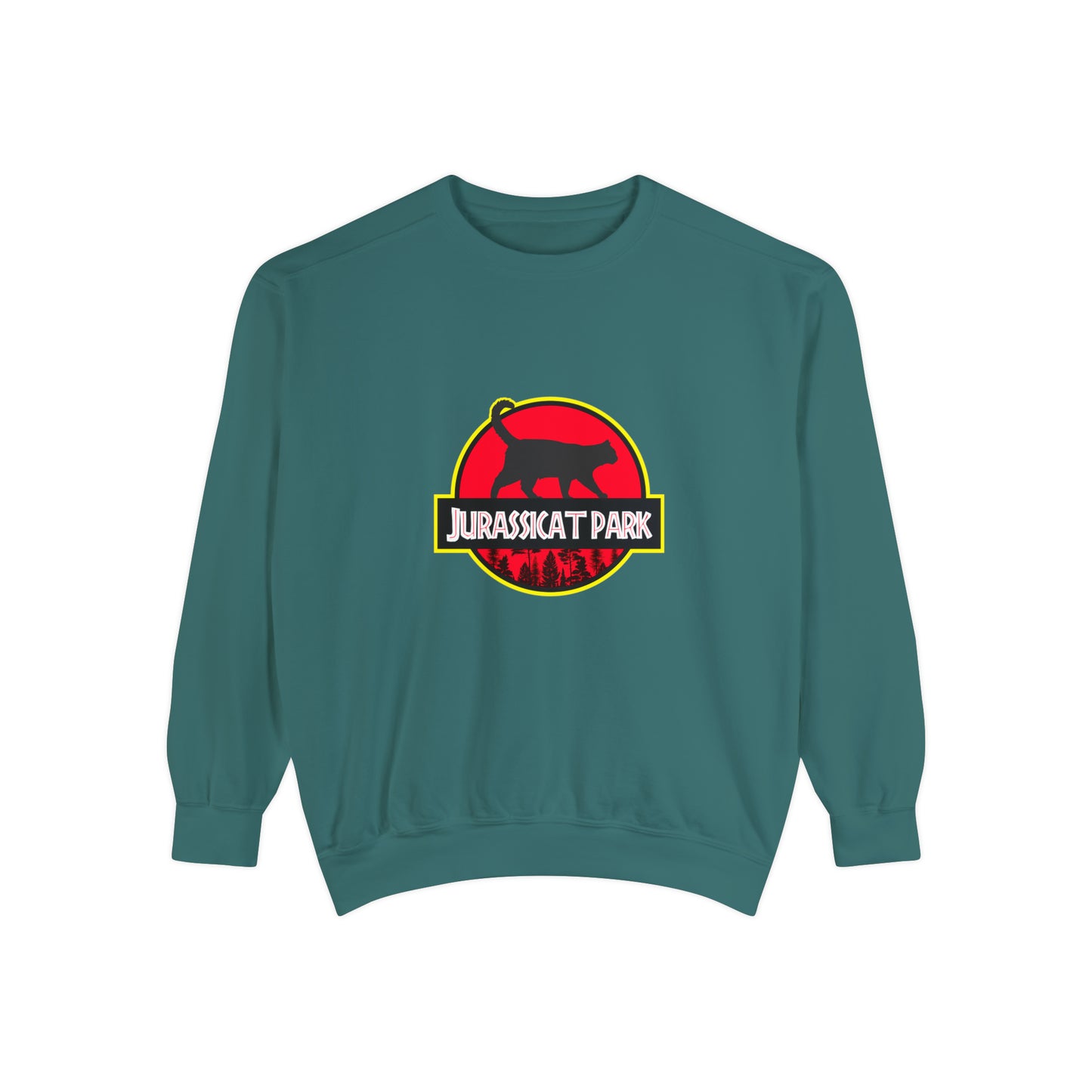 Jurassicat Park - Unisex Garment-Dyed Sweatshirt