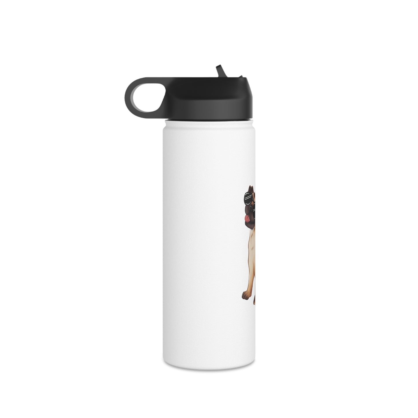 Pug - Stainless Steel Water Bottle, Standard Lid