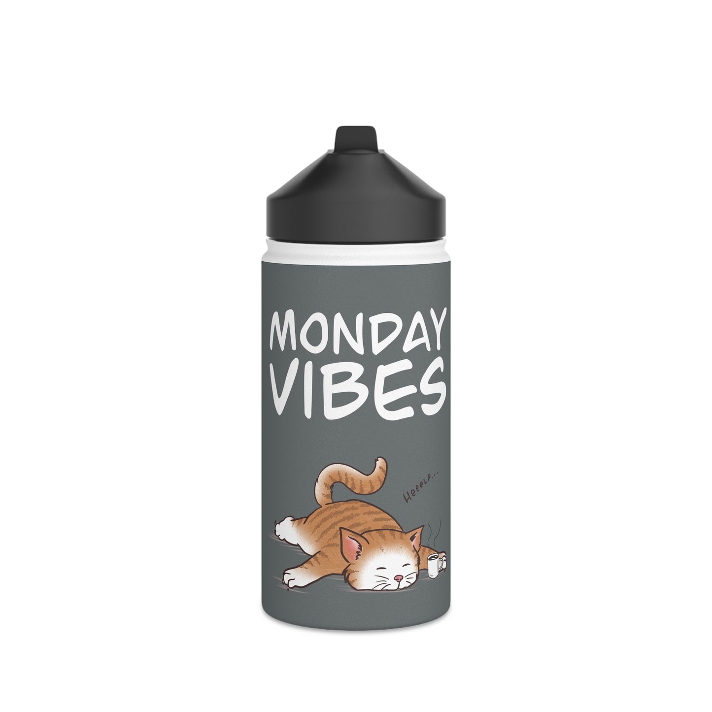 Monday Vibes - Stainless Steel Water Bottle, Standard Lid