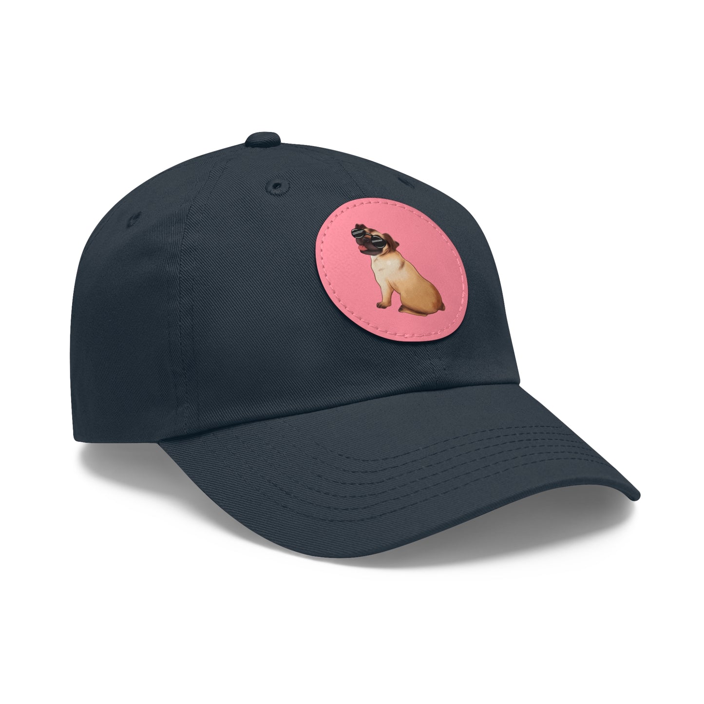 Pug - Dad Hat with Leather Patch (Round)