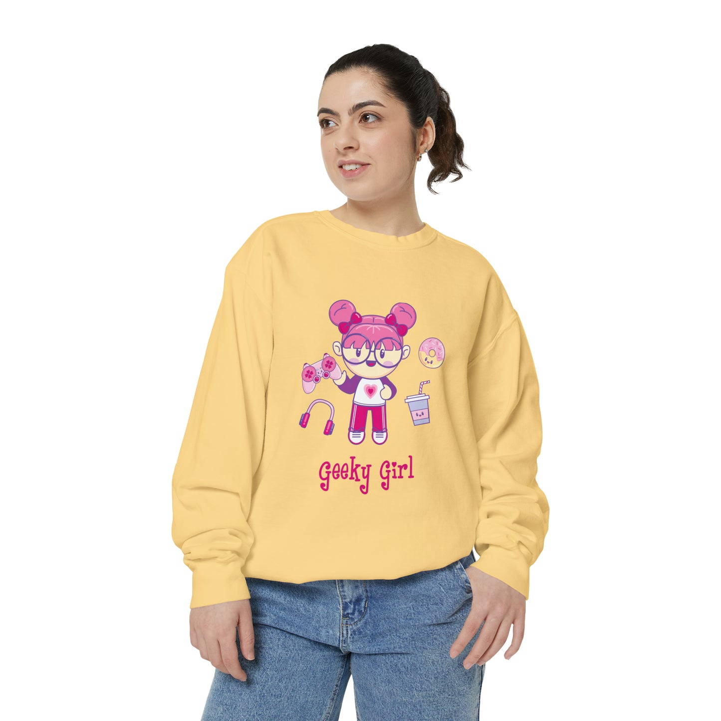 Geek Girl - Unisex Garment-Dyed Sweatshirt