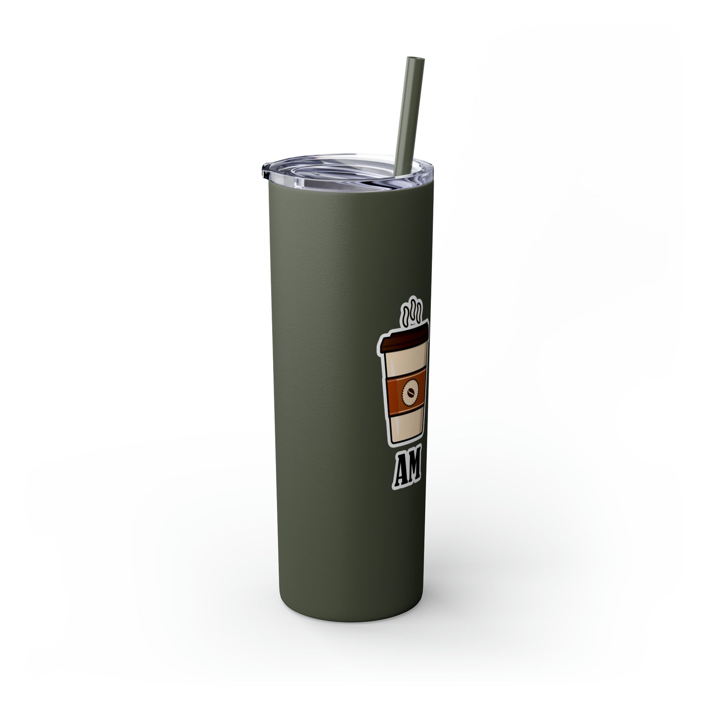 AM/PM - Skinny Tumbler with Straw, 20oz